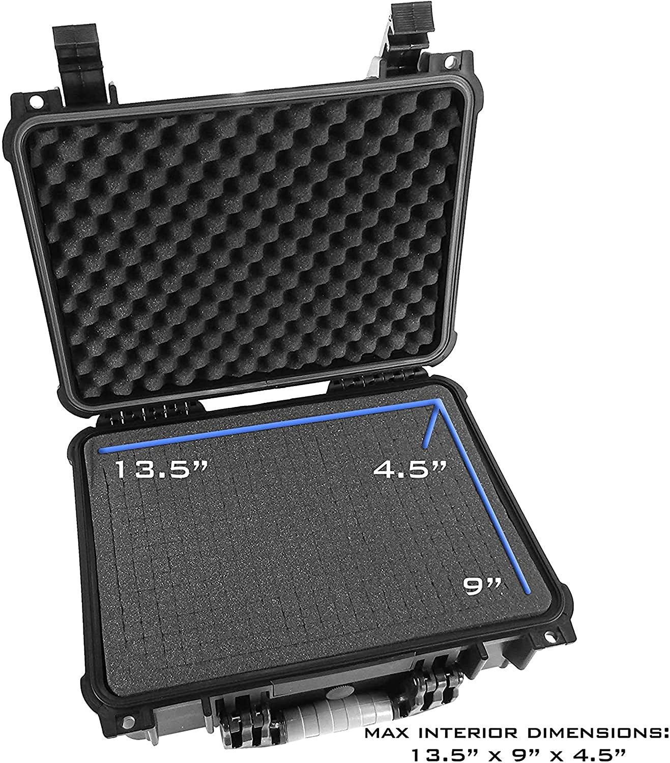 CASEMATIX 16 Customizable 4 Pistol Waterproof Shockproof Hard Gun Case with 2 Layer Foam for Pistols & Magazines - Perfect for Range, Travel & Secure Storage
