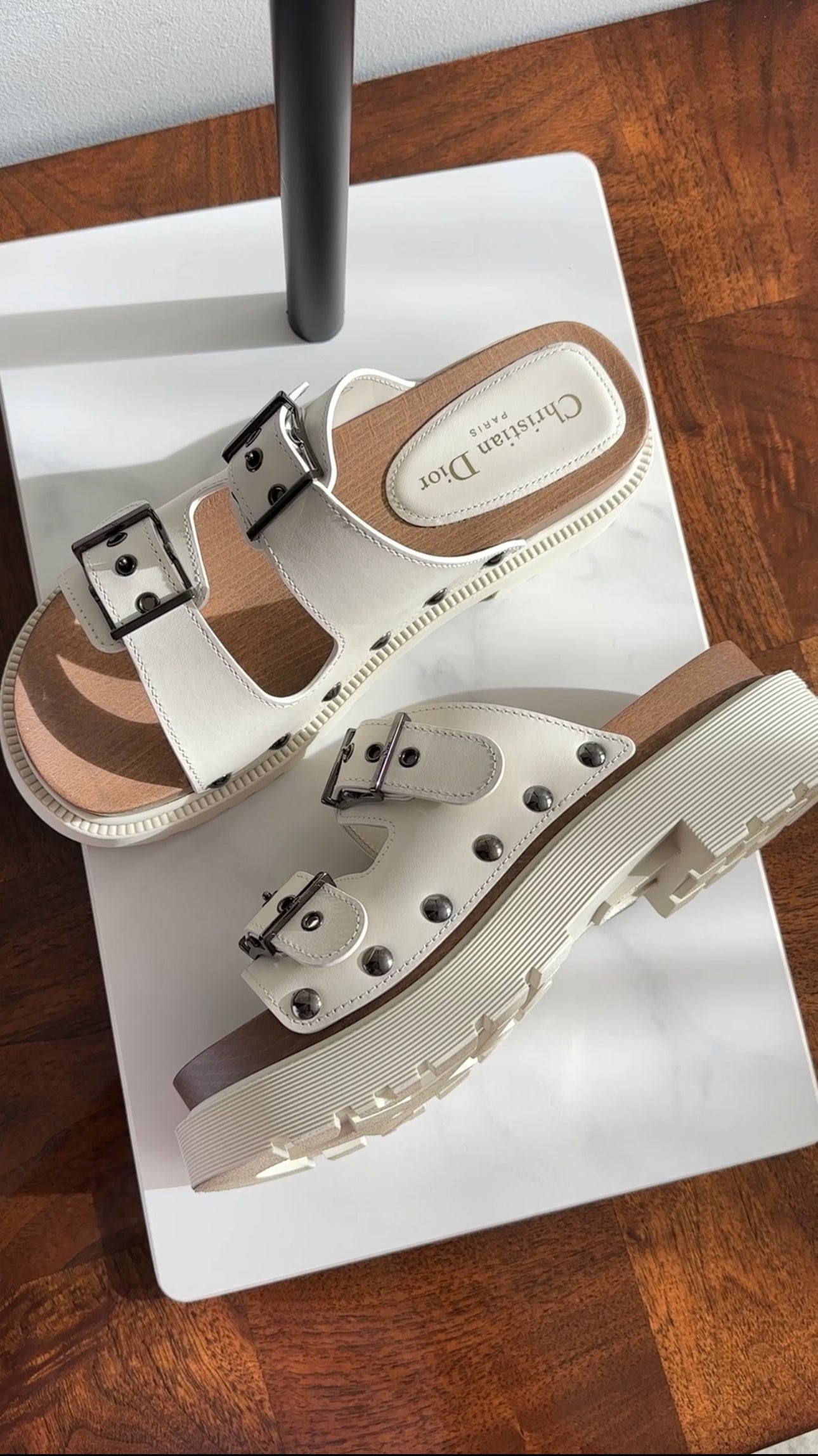 Christian Dior Diorquake Ivory Leather Clog Sandals Size 37 | Luxury Designer Slide Sandals for Women | Perfect for Summer, Beach & Casual Outings