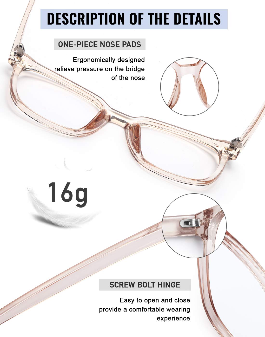 Blue Light Blocking Glasses for Women & Men - PANNER Oversized Square Anti Glare Computer Glasses to Reduce Eye Strain | Perfect for Office Work, Gaming & Screen Time