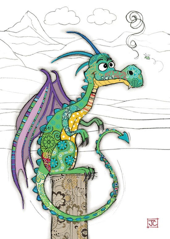 Duncan Dragon Bug Art Greeting Card - Unique Insect Illustration for Birthdays, Anniversaries & Special Occasions