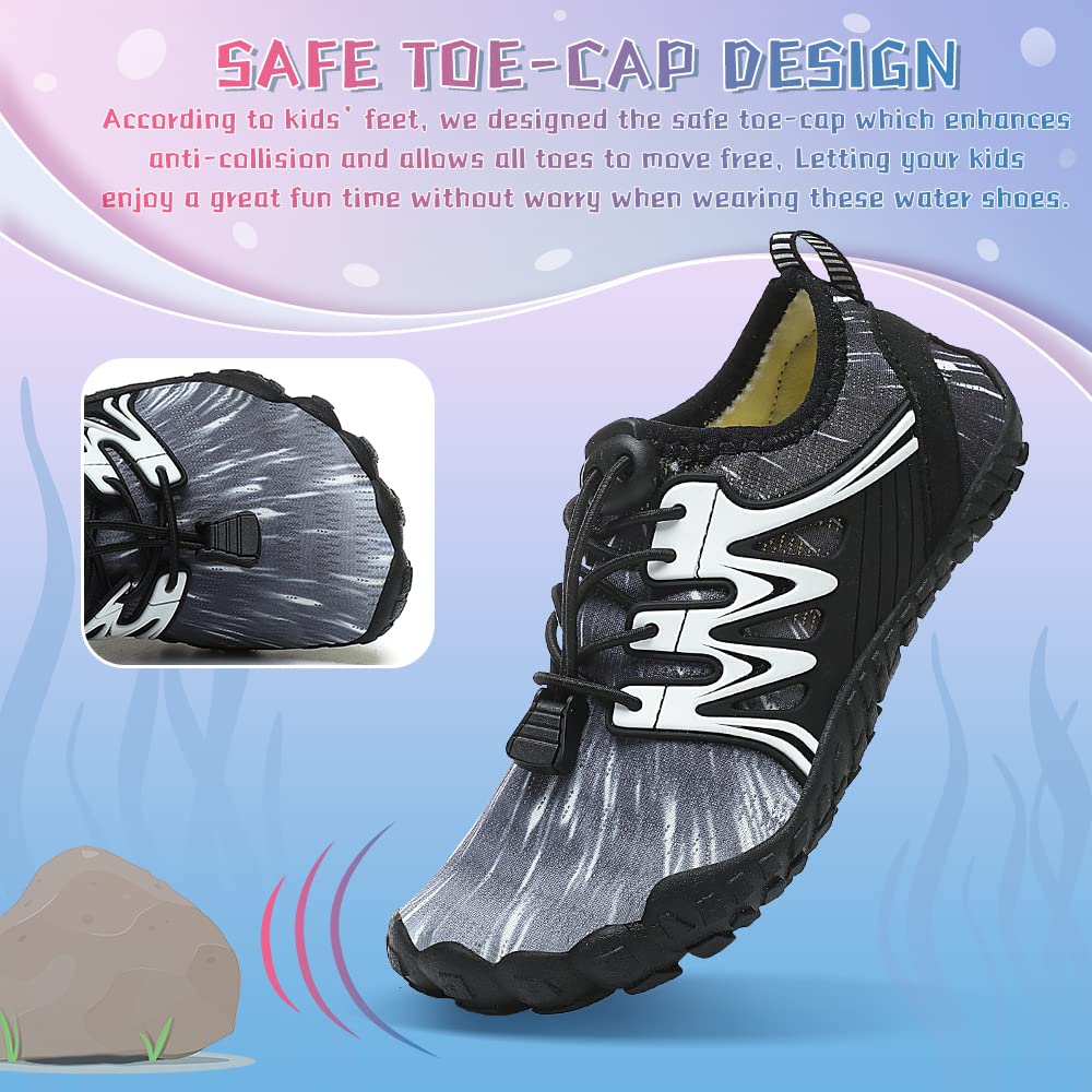 Todaysunny Kids Water Shoes for Boys & Girls - Toddler Swim Shoes for Beach, Pool & Outdoor Water Activities