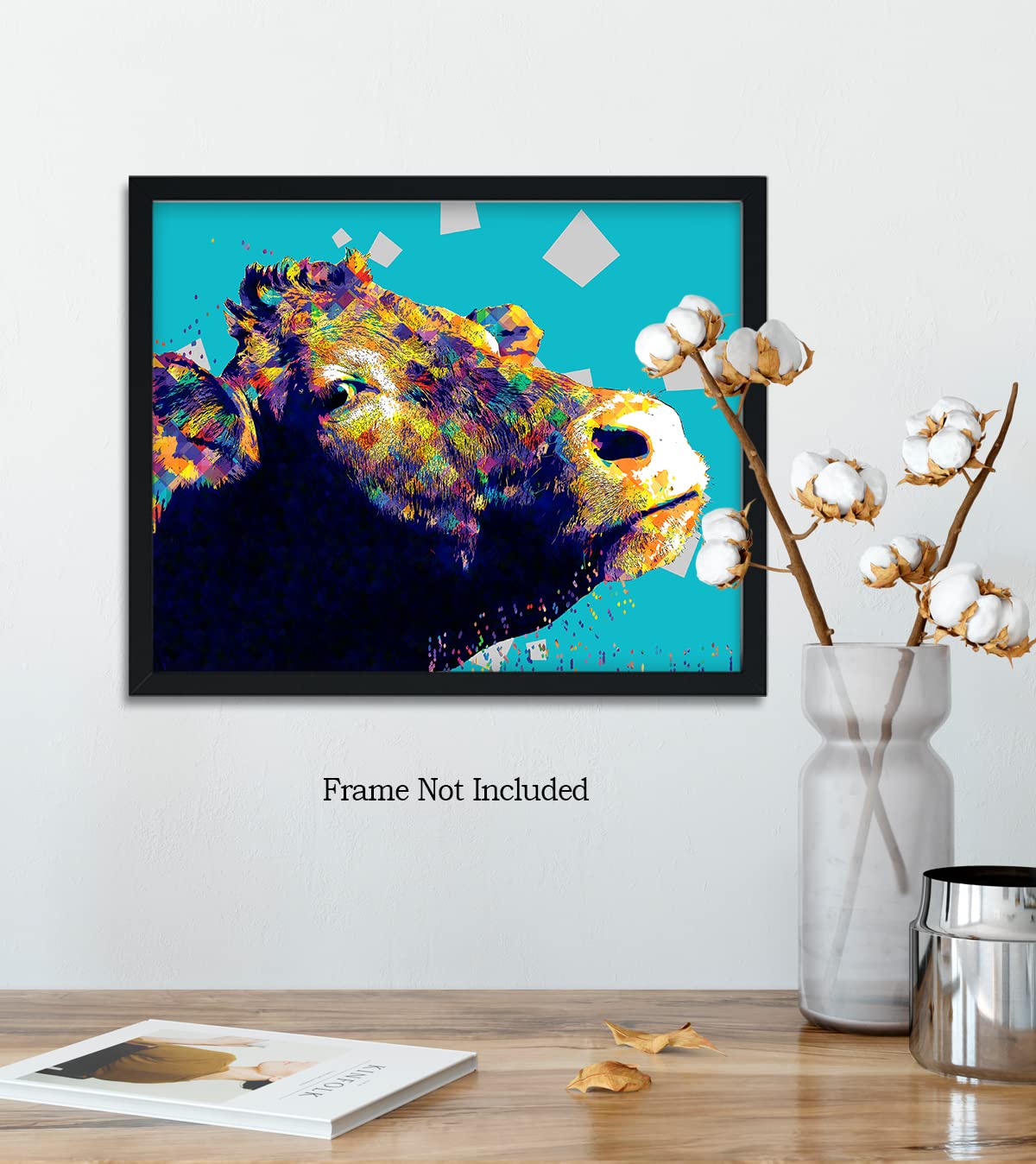 Vibrant Cow Wall Art - Farmhouse Decor for Kitchen & Living Room