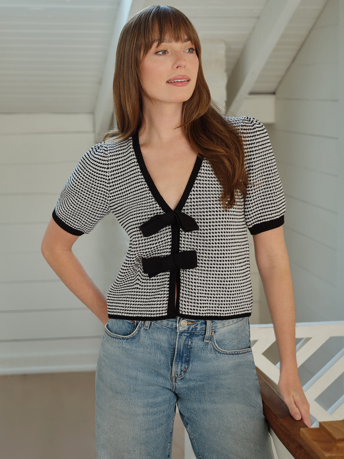 Elaine: Stylish Puff Sleeve Tie Front Blouse for Women | Trendy Casual & Office Wear | Perfect for Dates, Work & Weekend Outfits