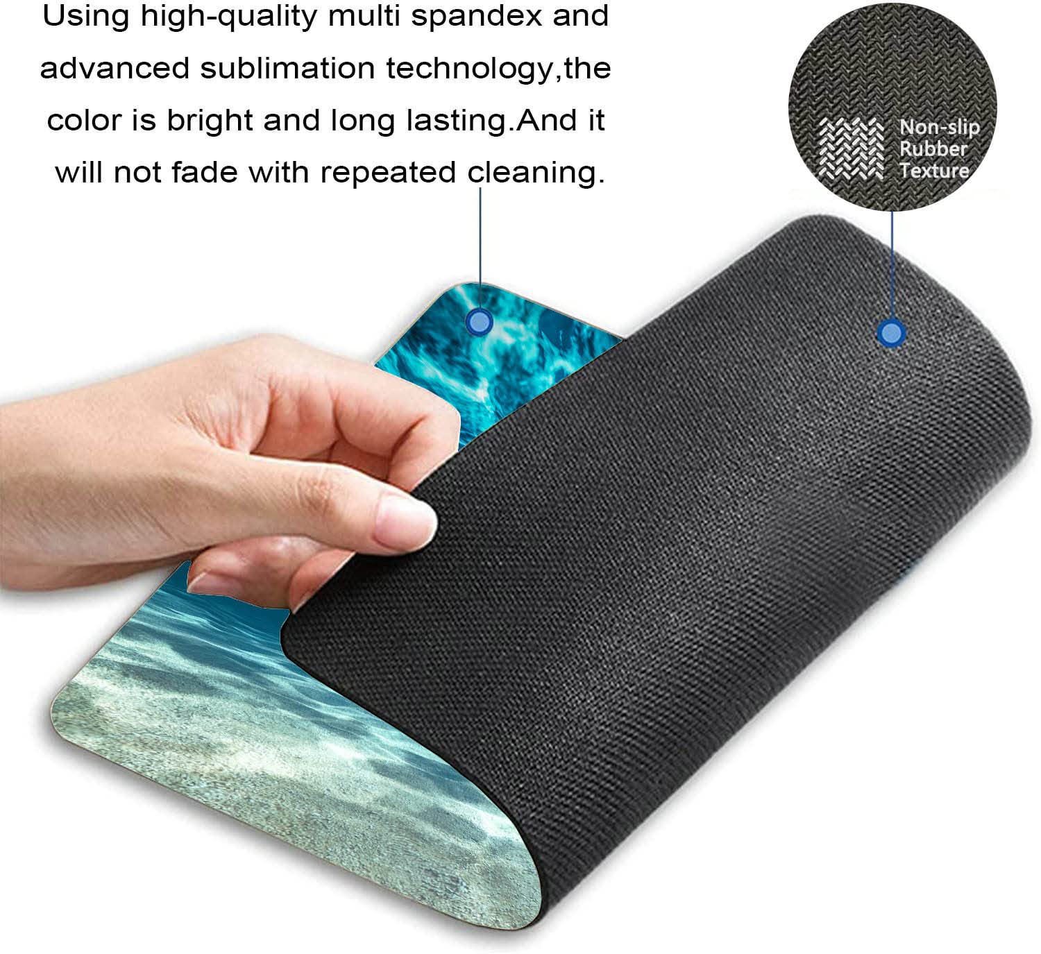 Premium Washable Non-Slip Mouse Pad - Ocean Underwater Design Square Cloth Mousepad for Office, Laptop & Computer Desk - Perfect for Gaming, Work & Home Office Use with Wireless Mouse
