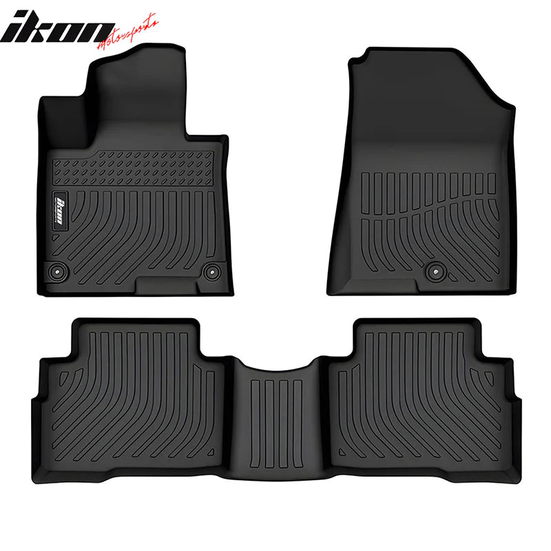 IKON 3D All-Weather Floor Mats for 2023-2025 Kia Sportage Hybrid - Custom Fit 1st & 2nd Row Carpet Protection Liners - Durable Interior Accessories for Winter, Rain, Mud & Snow