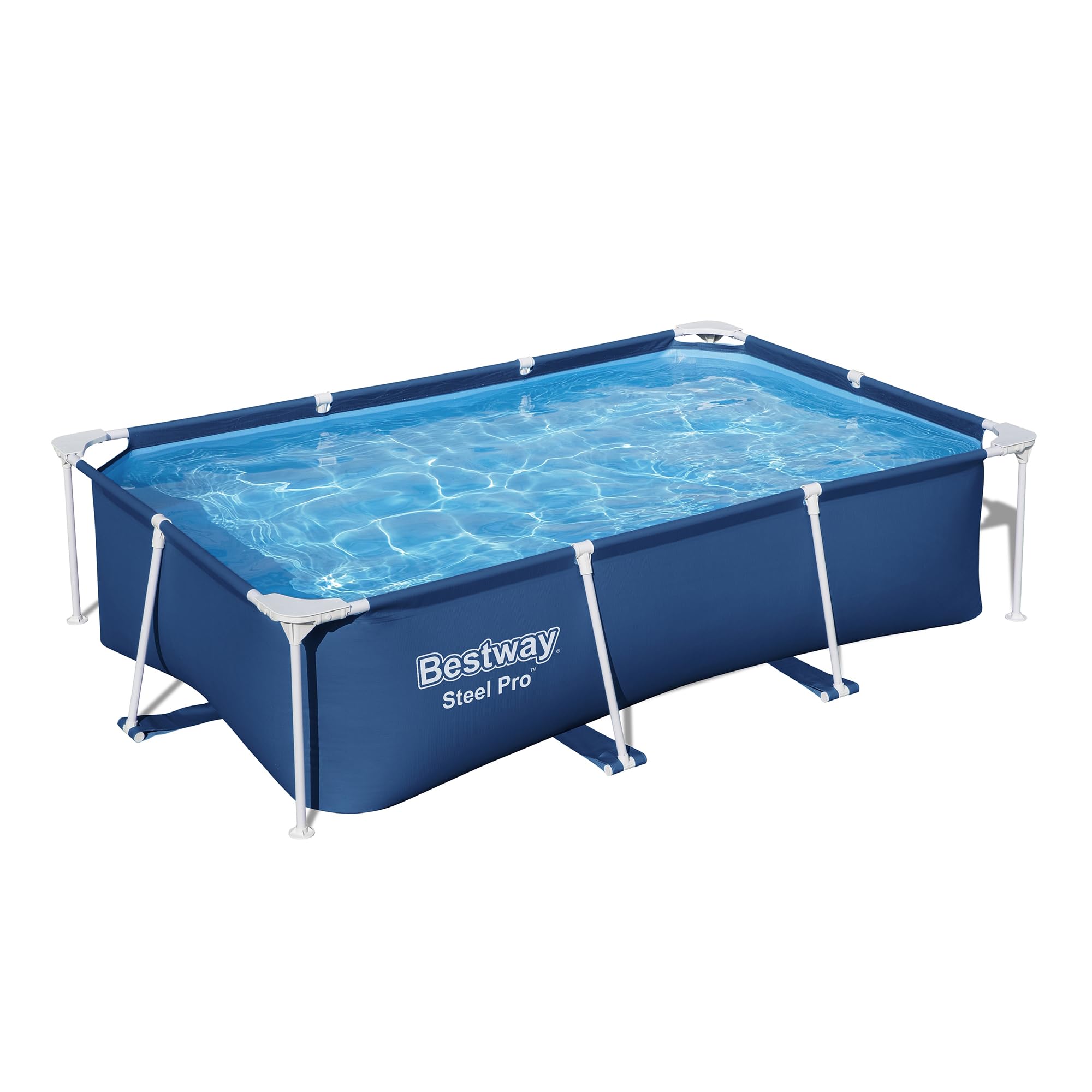 Bestway Steel Pro 8.5ft x 67in x 24in Rectangular Above Ground Swimming Pool with Steel Frame | Outdoor Backyard Pool for Adults & Kids | Durable Blue Design (Pool Only) - Perfect for Summer Parties, Family Fun & Backyard Relaxation