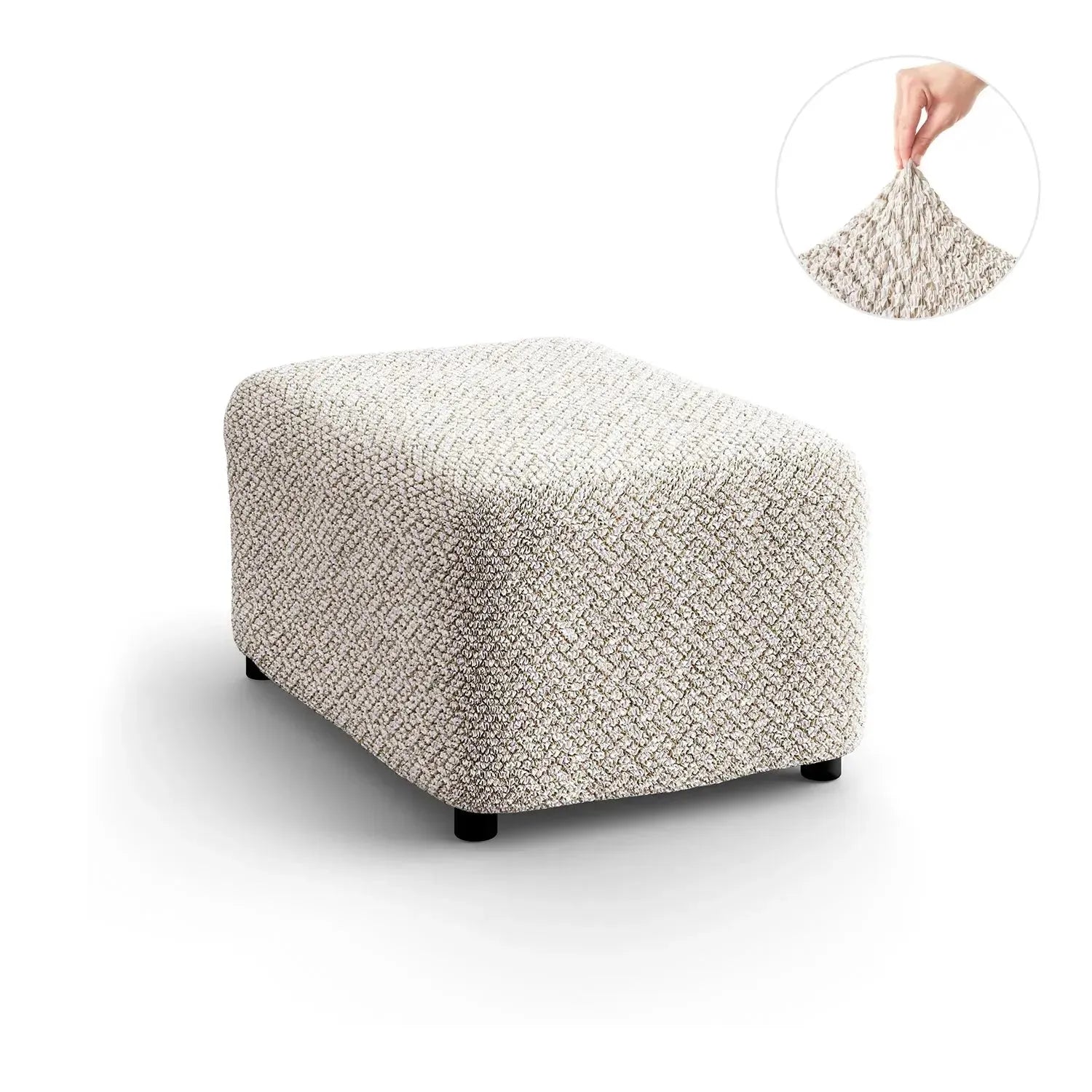 Medium Ottoman Slipcover - Microfiber Printed Collection - Perfect for Living Room, Bedroom & Home Decor