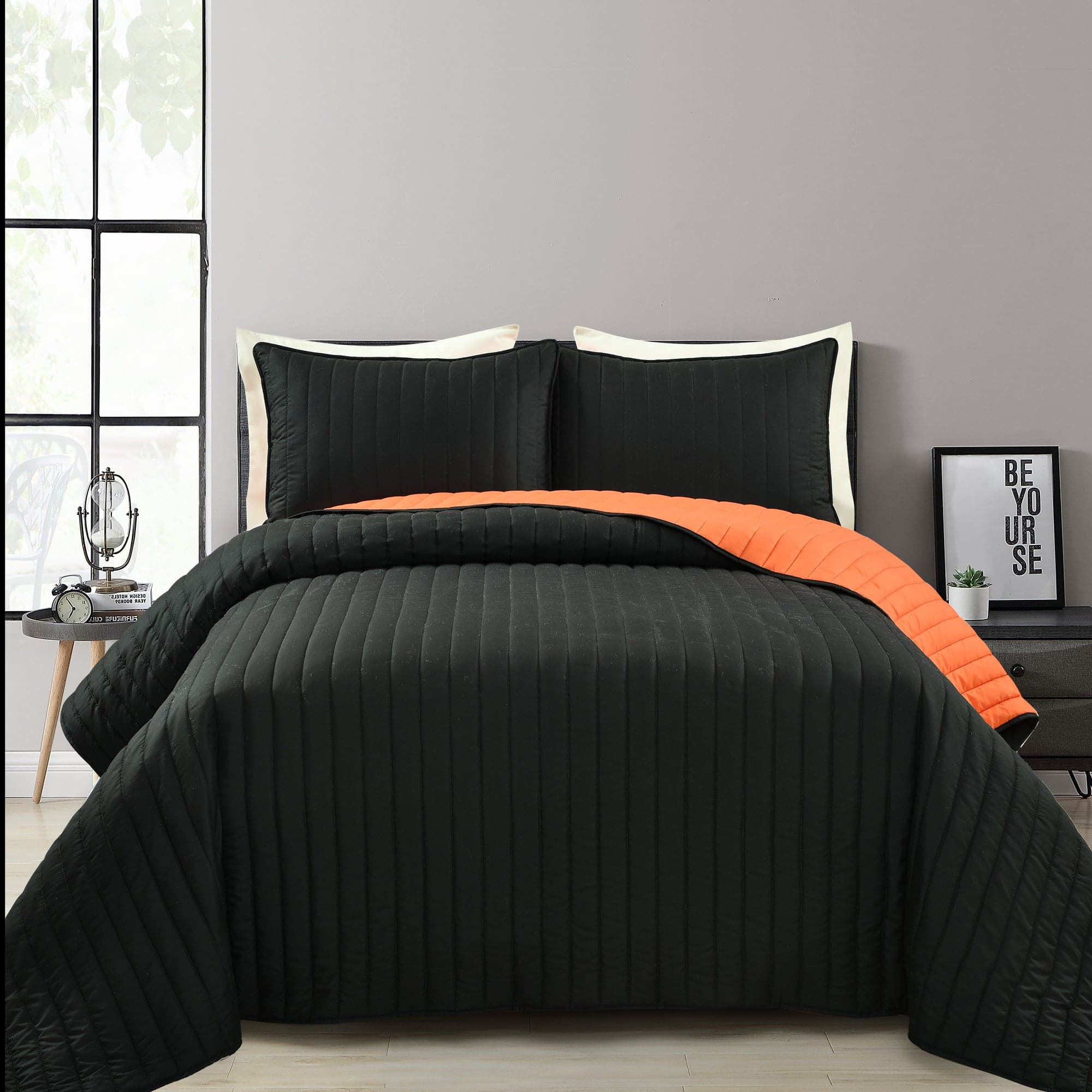 Soft Stripe All Season Quilt Coverlet Set - Lightweight Bedding for Year-Round Comfort - Perfect for Master Bedroom, Guest Room & Cozy Home Decor