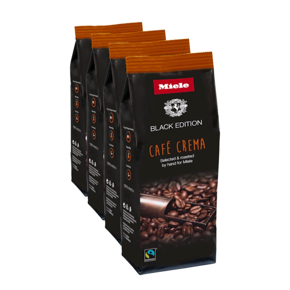 Miele Coffee Black Edition Café Crema - Premium Coffee Capsules (4 Pack) for Espresso & Coffee Machines | Perfect for Home & Office Use