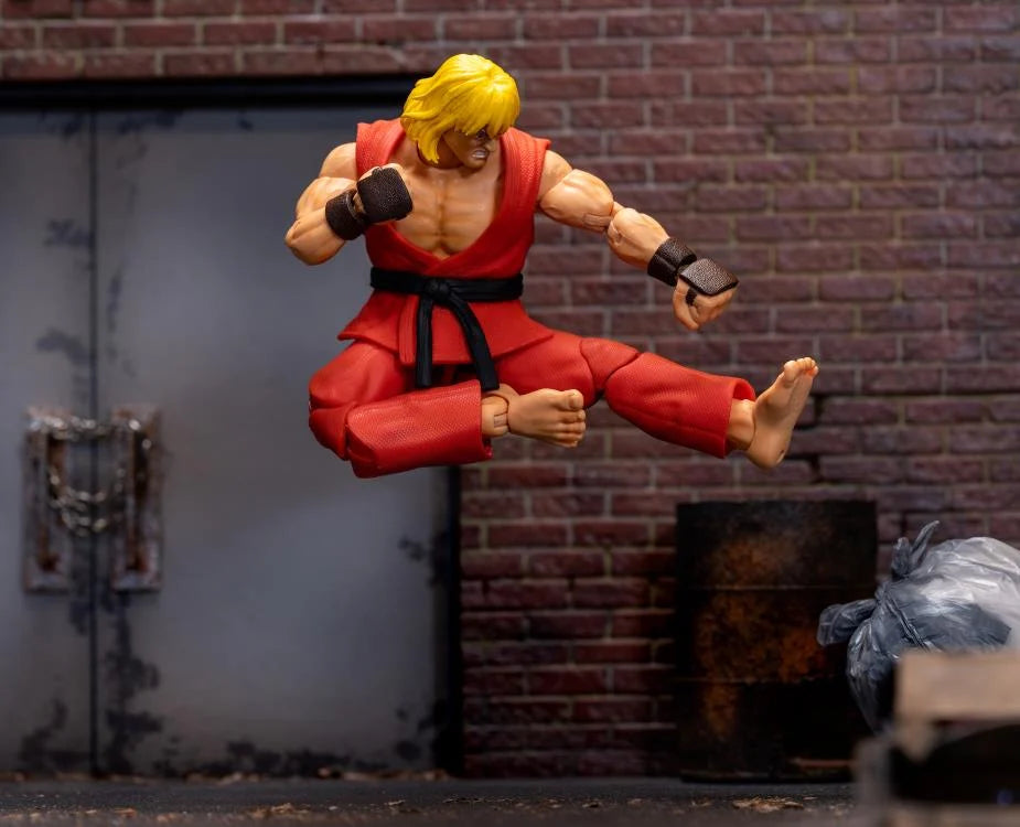 Street Fighter Ken Masters Action Figure - 12-Inch Collectible Toy for Fans, Video Game Merchandise - Perfect for Display, Cosplay, and Gaming Enthusiasts