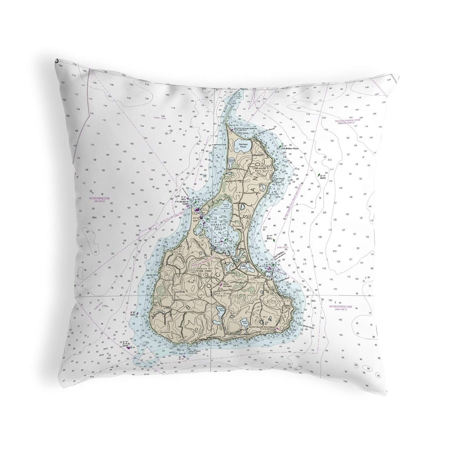 Betsy Drake KS13215 Decorative Throw Pillow 12x12 Inches - Multi Color for Sofa, Bed, Couch & Home Decor