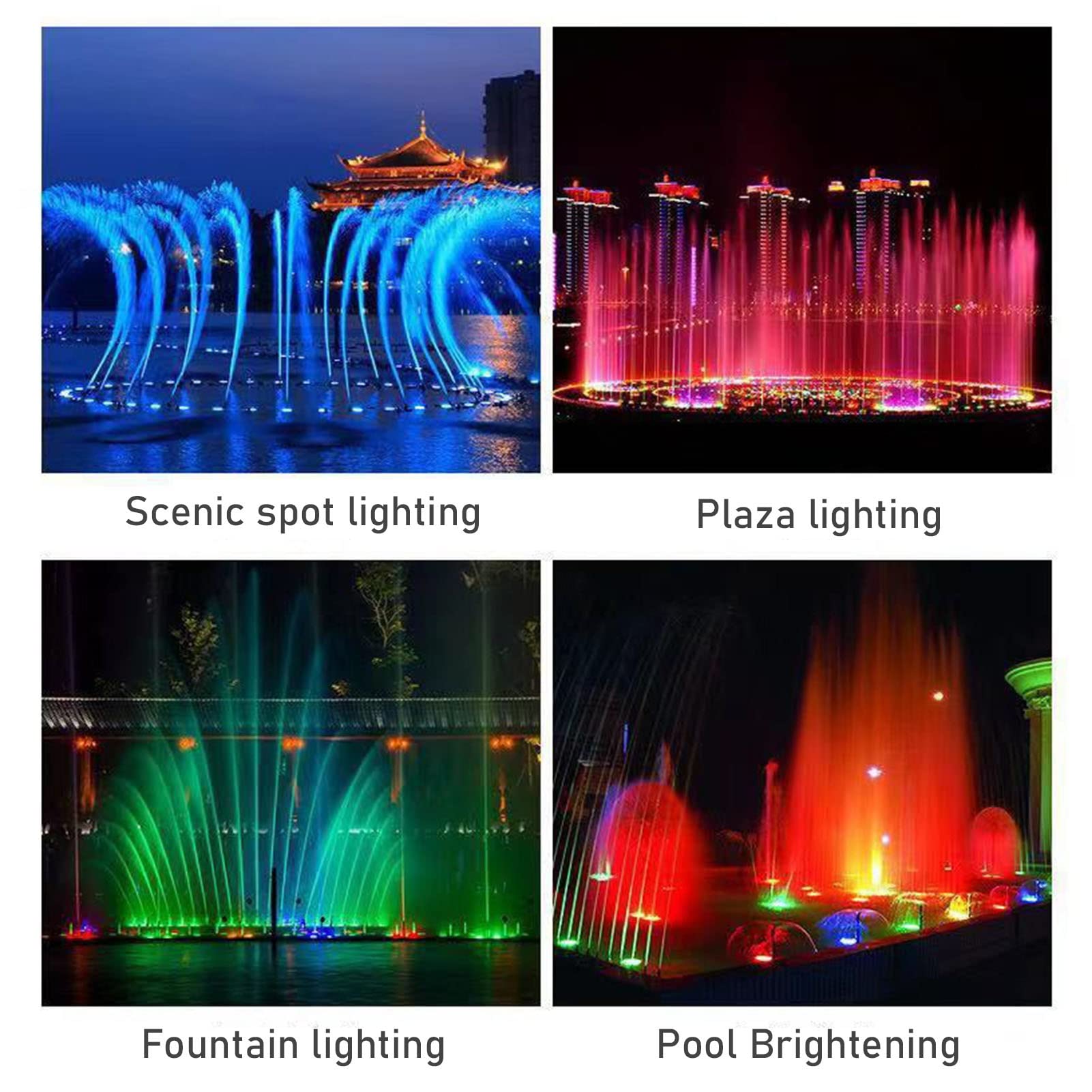 Stainless Steel LED Ring Fountain Light - IP68 Waterproof Underwater Pool Light with Middle Hole Design, Low Voltage LED Pond Light for Garden, Swimming Pools, Ponds, Fountains & Waterfalls - Perfect for Landscape Lighting and Water Feature Illumination