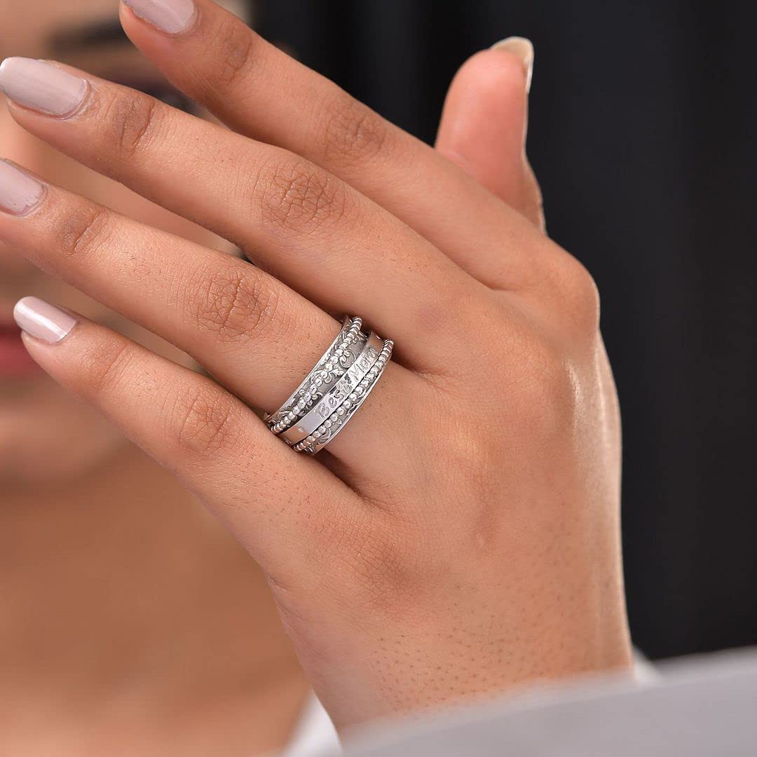 925 Sterling Silver Mom Spinner Ring for Women - Elegant Jewelry Gift for Birthday, Mother's Day & Special Occasions | Perfect for Everyday Wear, Gifting & Stress Relief