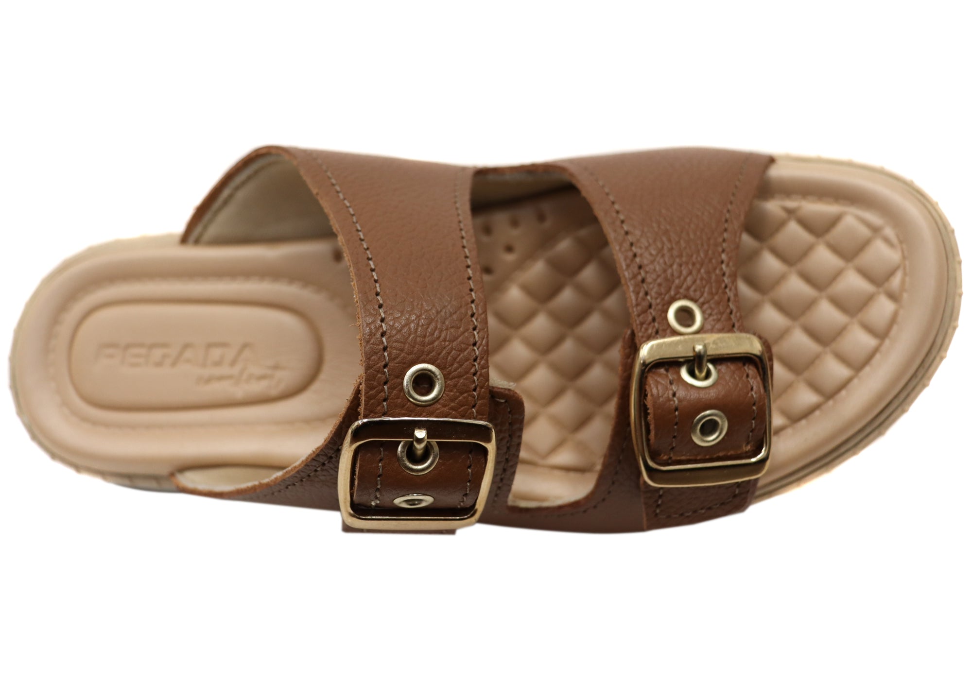 Pegada Arlineda Women's Comfortable Brazilian Leather Slides Sandals - Soft & Supportive Flip Flops for Beach, Pool, and Casual Wear