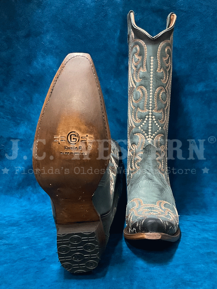 Circle G L5869 Women's Embroidered Western Boots - Blue Denim Cowgirl Boots for Rodeo, Country Dancing & Casual Wear