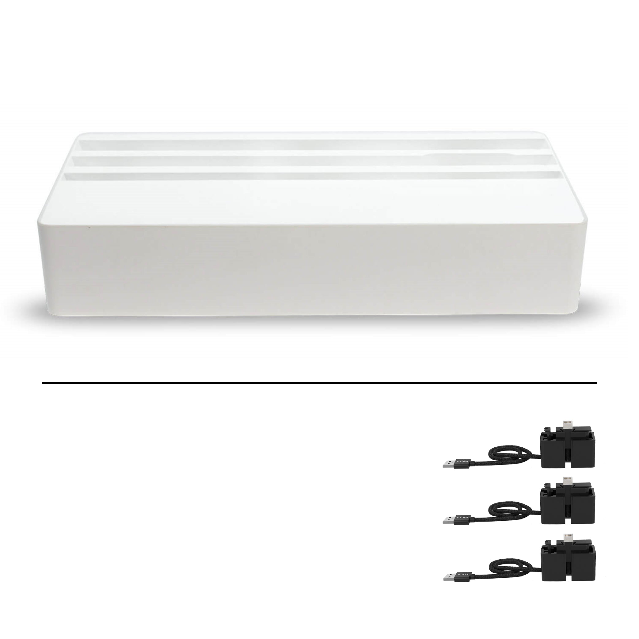 ALLDOCK Wireless Charging Station for Multiple Devices - Family White Package | Fast Charging Dock for iPhone, Samsung, AirPods | Perfect for Home, Office & Travel