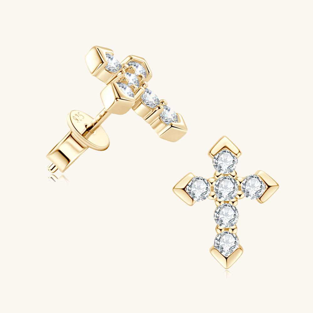 Shining Cross Premium Moissanite Stud Earrings for Women - 1.5ct Round Cut AAA Quality White Gold Plated Cubic Zirconia Earrings - Perfect for Wedding, Anniversary, Birthday & Everyday Elegance