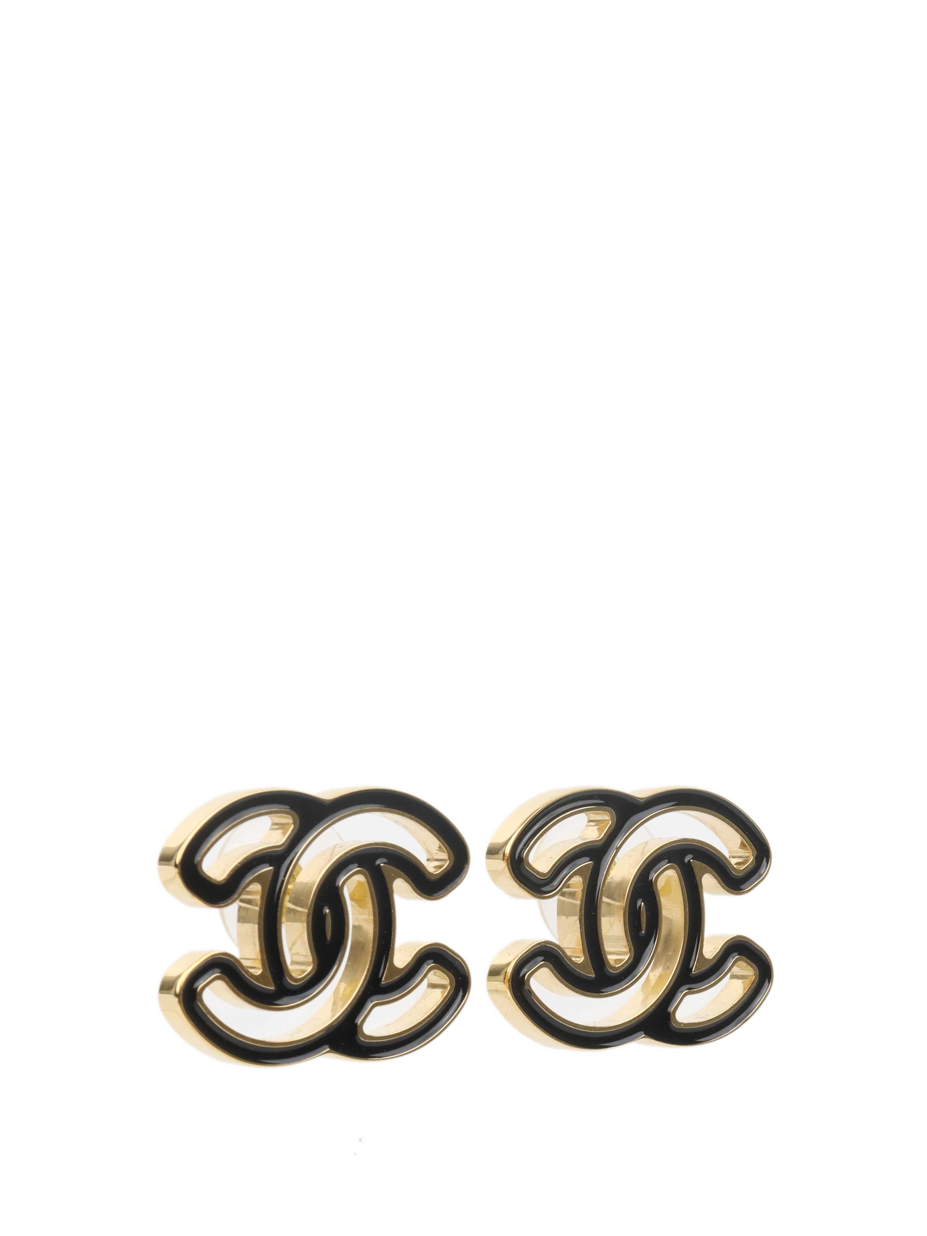 Chanel CC Logo Earrings - Luxury Gold-Tone Hoop Earrings for Women, Fashionable Designer Jewelry Gift for Her | Perfect for Parties, Weddings & Special Occasions