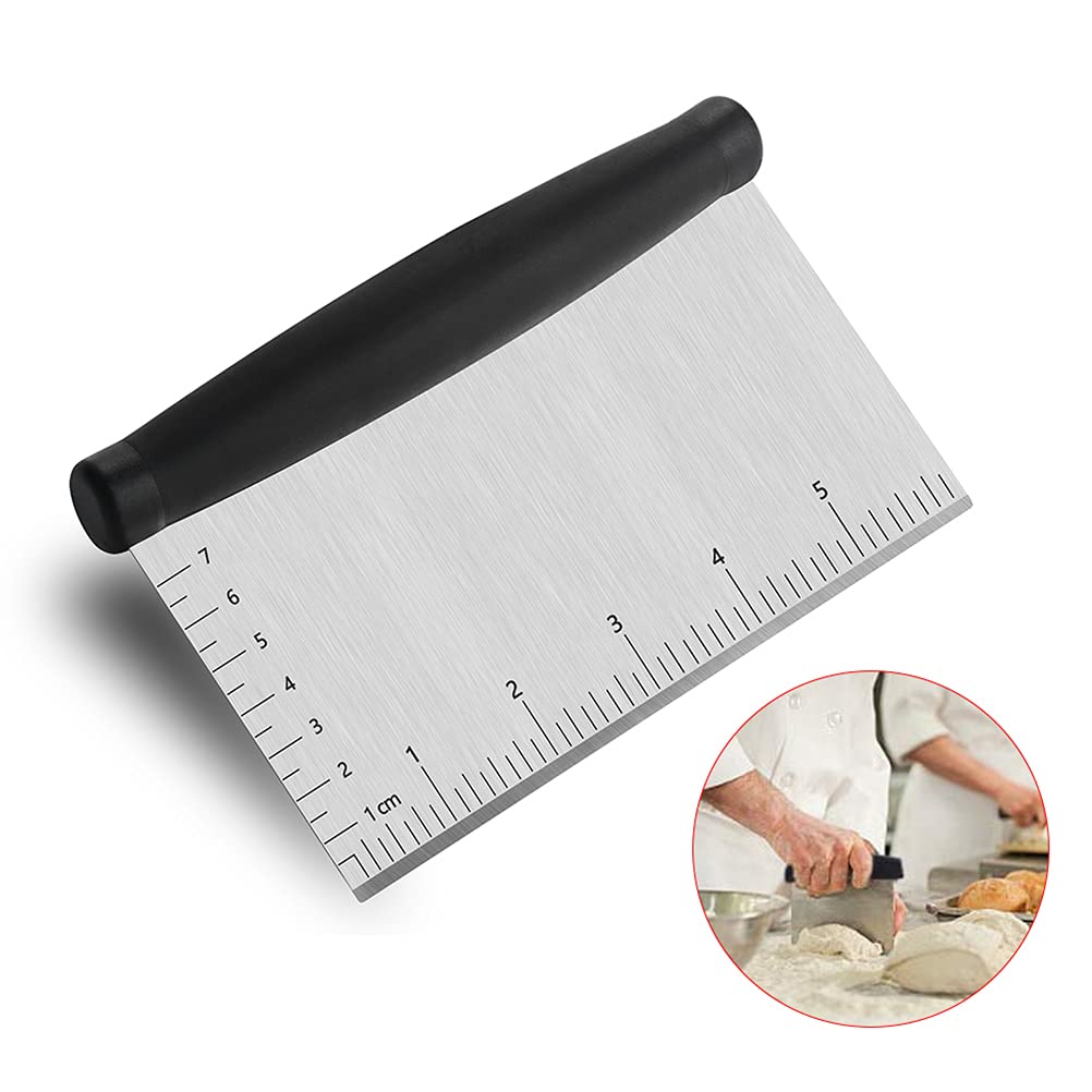 Cabilock 3-Piece Stainless Steel Pastry Cutter Set - Dough Scraper, Cake Decorating Tool, Baking Utensils for Pies, Cookies & Bread Making - Perfect for Home Bakers & Professional Chefs
