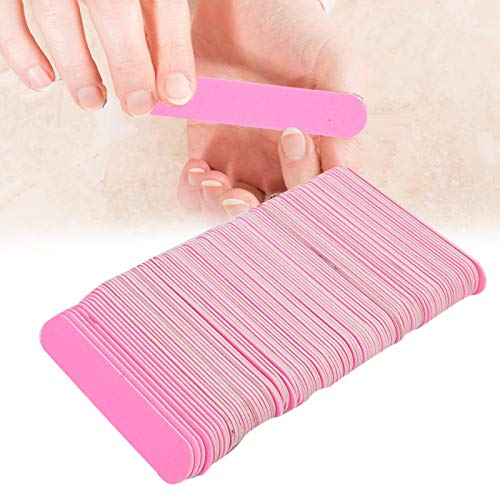 100Pcs Double-Sided Nail Files & Buffers - Professional Nail Polishing & Buffing Kit for Manicure & Pedicure - Pink Sanding Strips for Smooth, Shiny Nails - Perfect for Home Salon, Nail Art & DIY Beauty Care