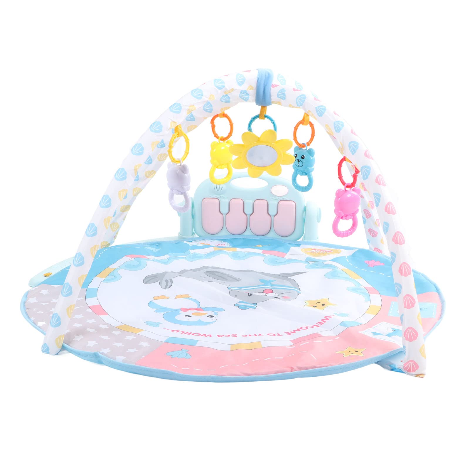 **Vomeko Baby Gym & Tummy Time Mat – Multifunctional Early Education Playmat with Lights, Music & Piano – Interactive Learning Toy for Newborns & Infants (Boys & Girls) – Perfect for Playtime, Sensory Development & Gift Giving**
