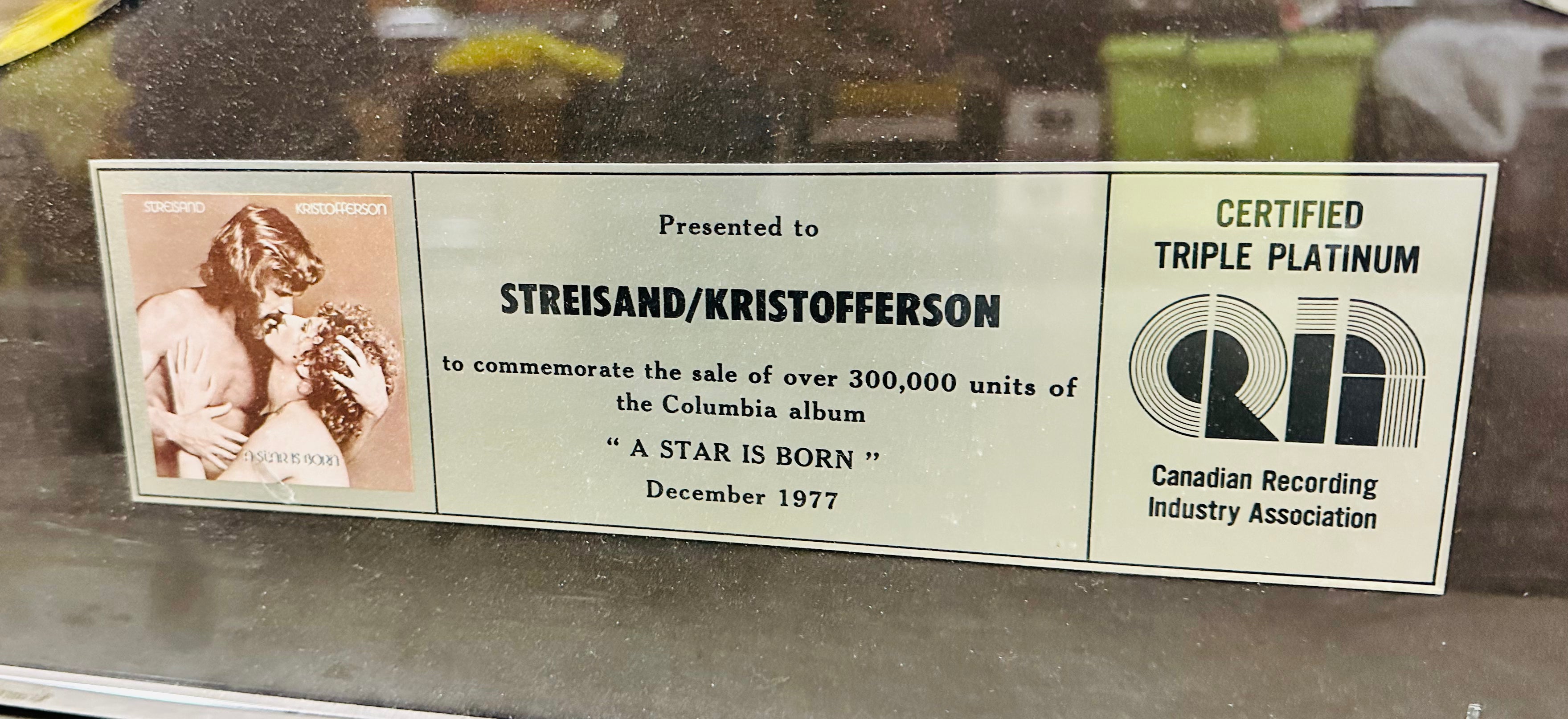 Rare A Star is Born 1977 Triple Platinum Records Set - Framed Display for Music Collectors & Movie Fans - Perfect for Home Theater, Man Cave, or Gift