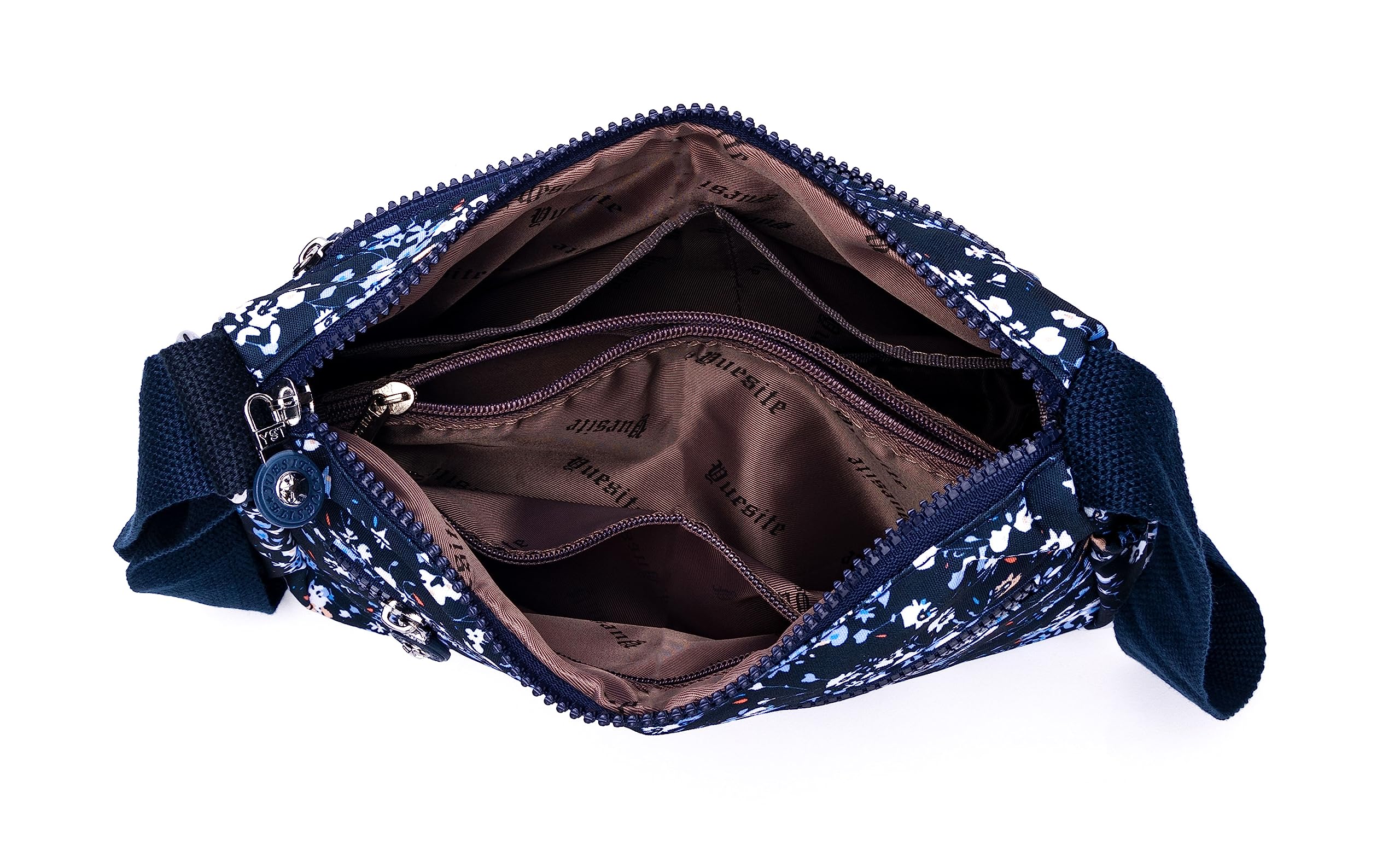 Stylish Nylon Floral Crossbody Bag for Women - Multi-Pocket Shoulder Purse with Adjustable Strap, Perfect for Travel, Shopping & Daily Use