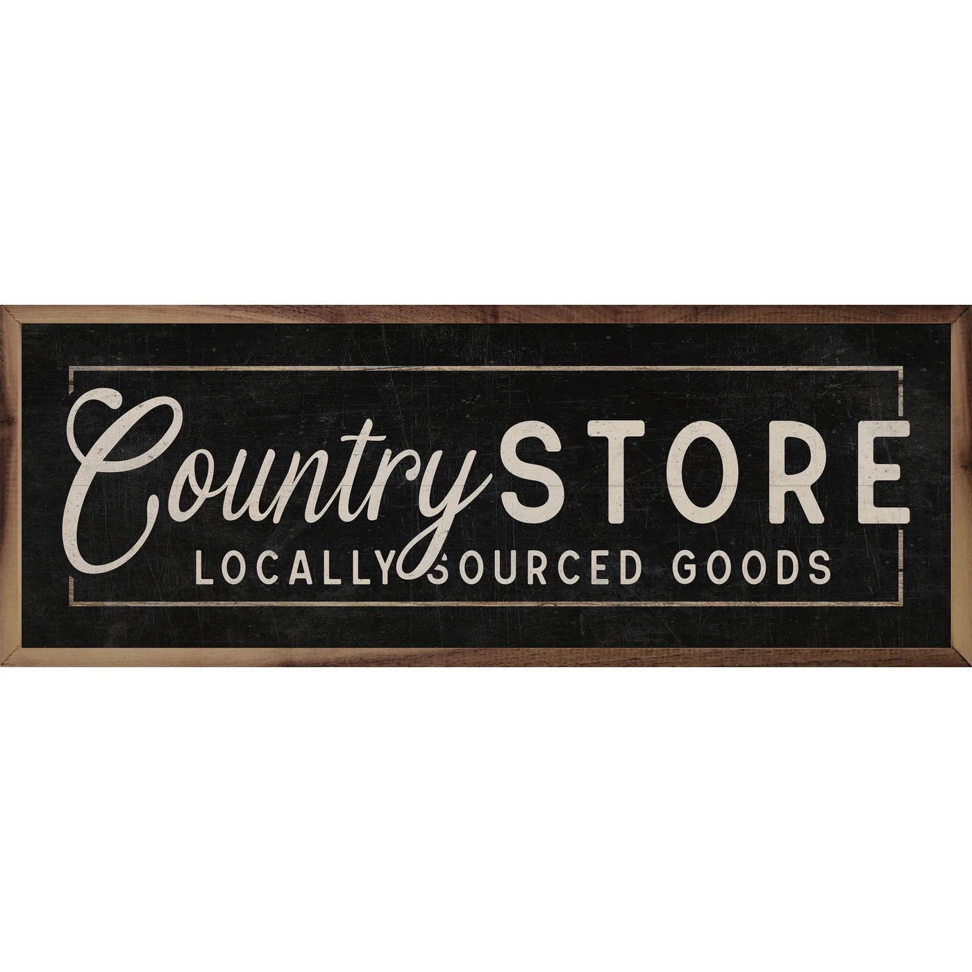 Handmade Country Store Wood Framed Print - Locally Sourced Wall Art Decor for Farmhouse, Rustic & Cabin Interiors