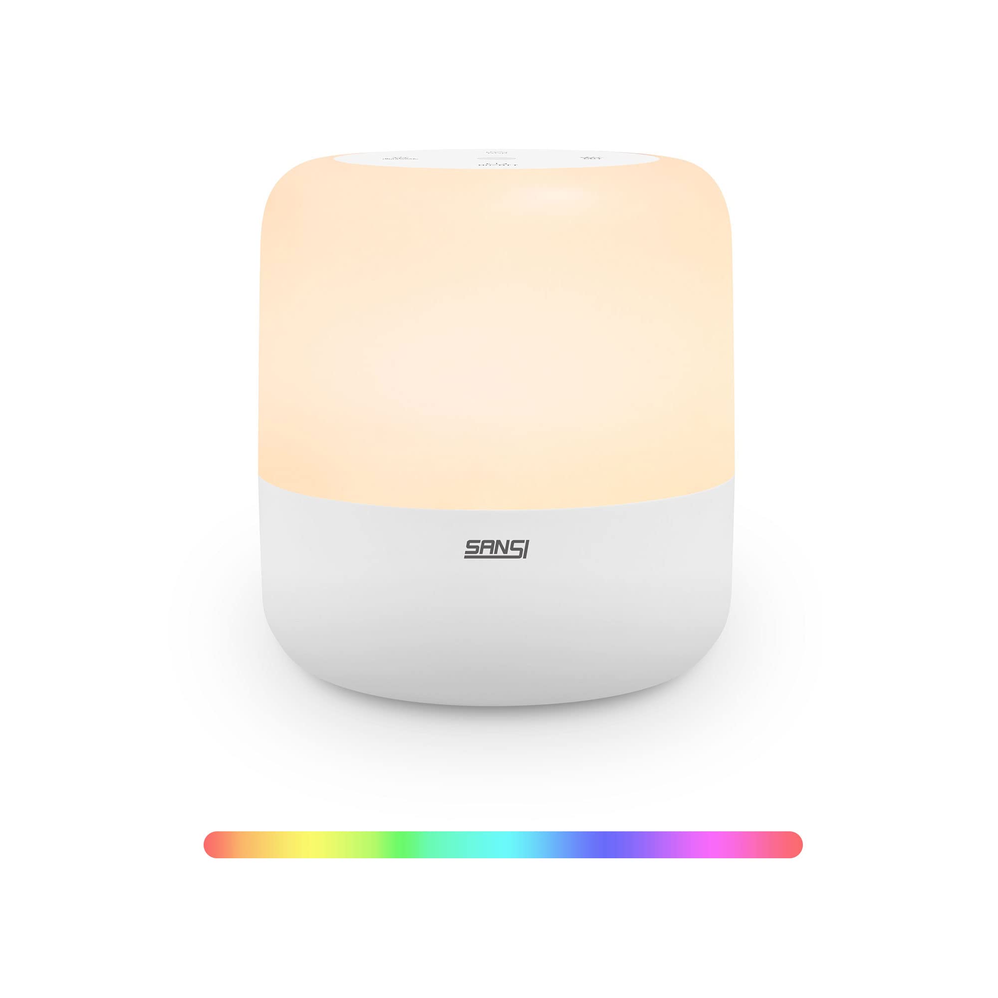 SANSI Dimmable RGB Color Changing LED Table Lamp with USB Charging Port - 2700K-6500K Adjustable Warm to Cool White - Touch Control Night Light for Bedroom, Living Room, Office & Nursery - Perfect for Reading, Relaxing & Creating Ambient Lighting