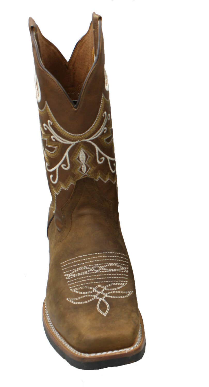 Dona Michi Men's Genuine Leather Rodeo Cowboy Boots - Western Square Toe Boots for Country Dancing, Rodeo & Casual Wear - Botas-Carr 360