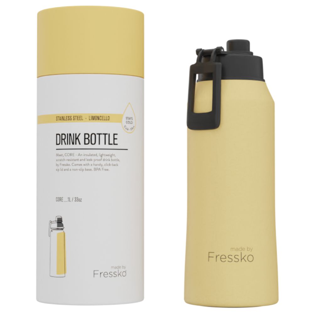 Fressko CORE 1L Insulated Stainless Steel Water Bottle with Sip Lid - Leakproof & BPA-Free for Gym, Hiking, Travel & Everyday Use