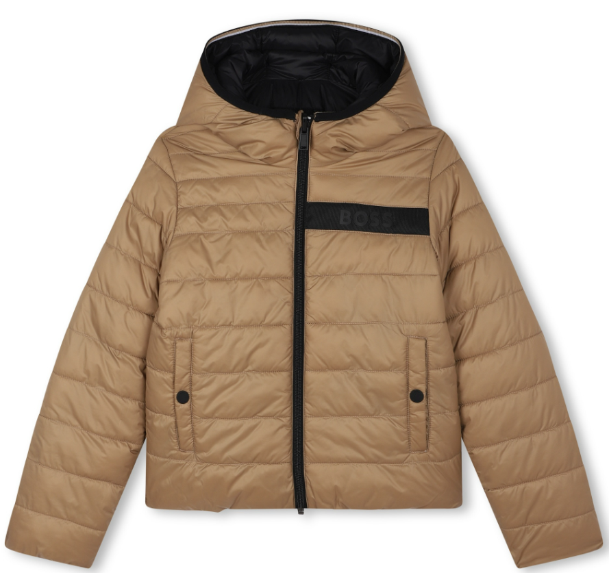 HUGO BOSS Reversible Jacket for Men - Lightweight Waterproof Windbreaker with Zip Closure (Size 4-12A) - Perfect for Outdoor Activities, Travel & Business Casual Wear