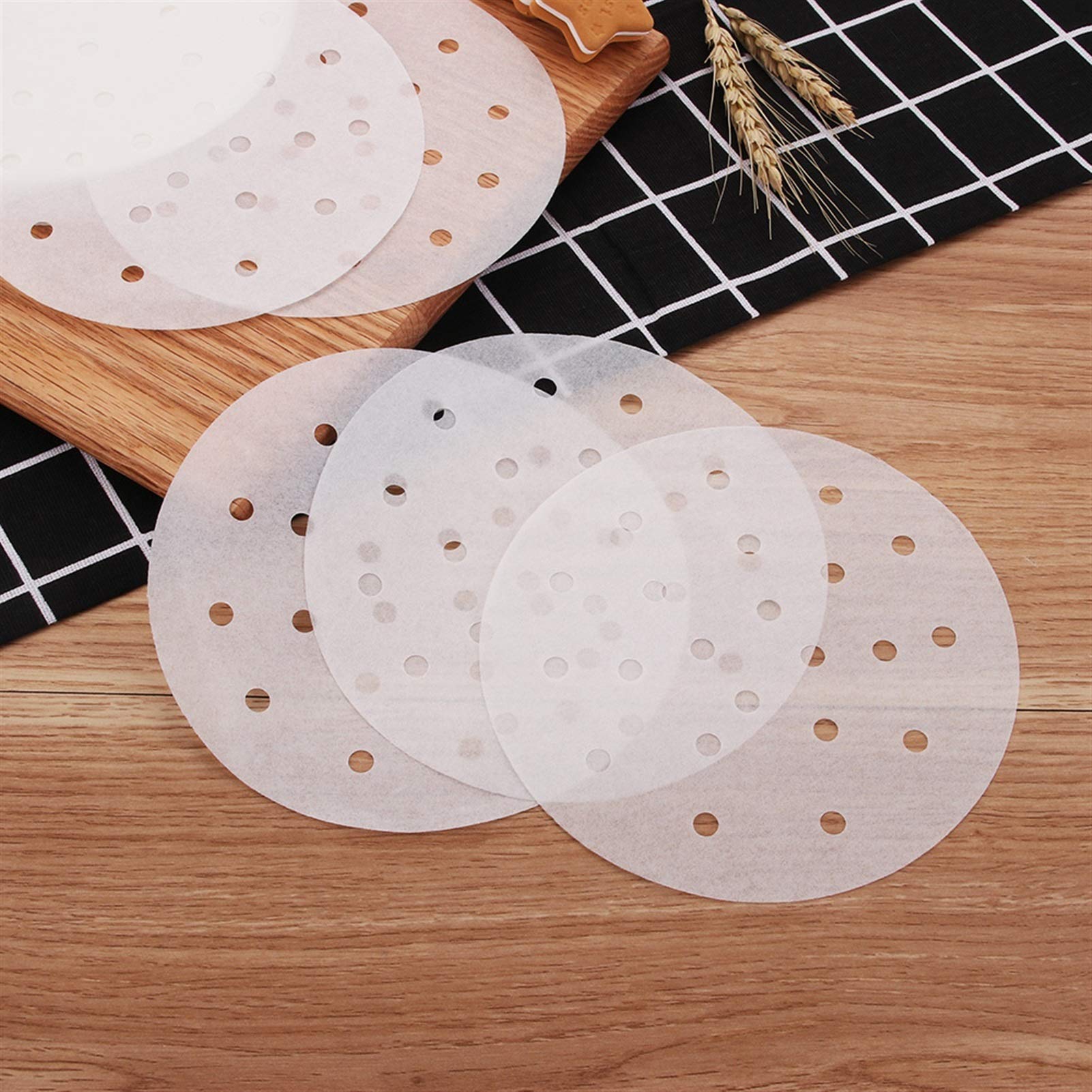 50pcs Bamboo Steamer Paper Liners - 10 Inch Round Non-Stick Heat Resistant Mats for Dim Sum, Bao Buns & Asian Cooking | Reusable Kitchen Accessories for Dumplings, Buns & Healthy Steam Cooking