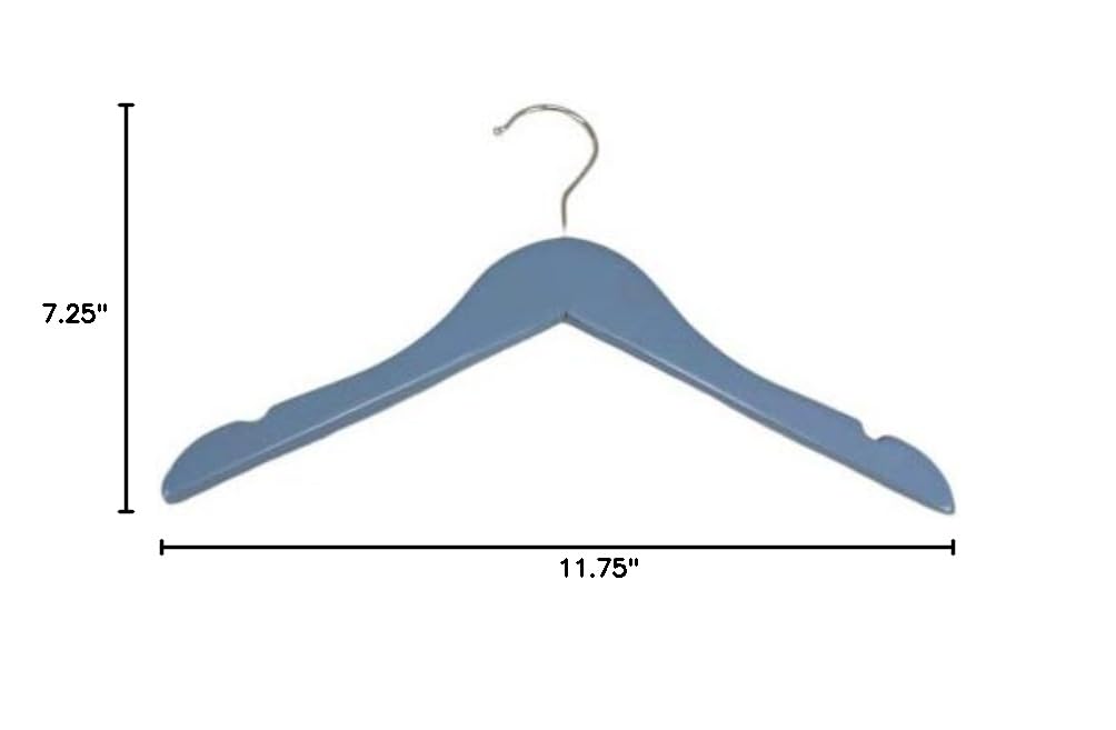 100 Pack Blue Wooden Clothes Hangers for Kids - Durable Children's Coat Hangers with Non-Slip Finish - Perfect for Nursery, Closet Organization & Toddler Wardrobe Storage