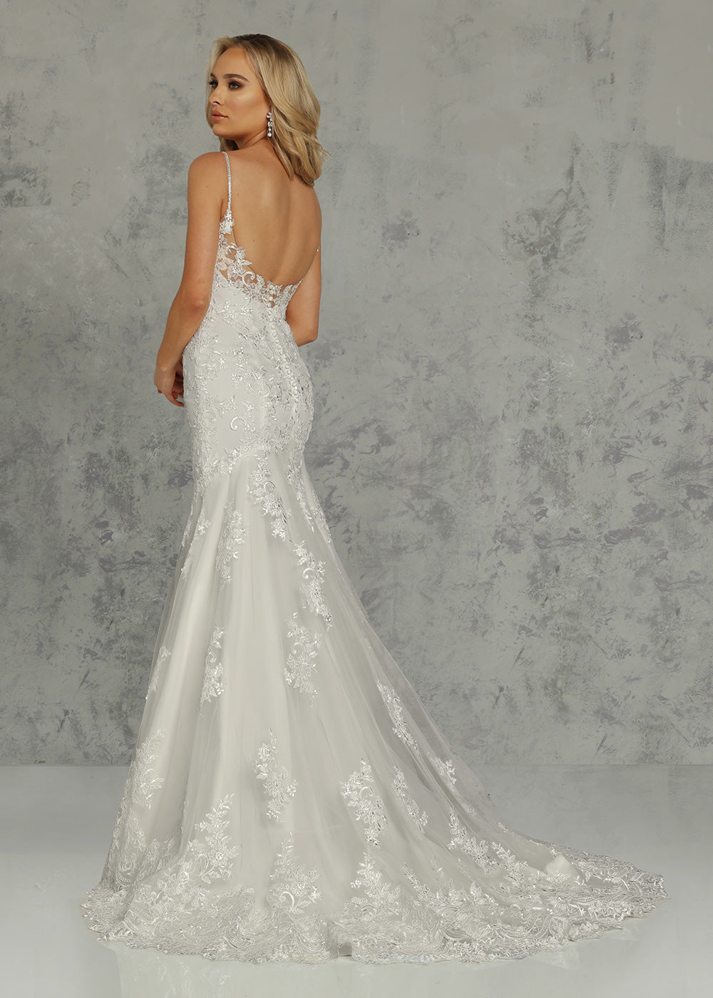Sophie Lace Mermaid Wedding Dress with Beaded Straps - Elegant Bridal Gown for Beach, Church & Formal Weddings
