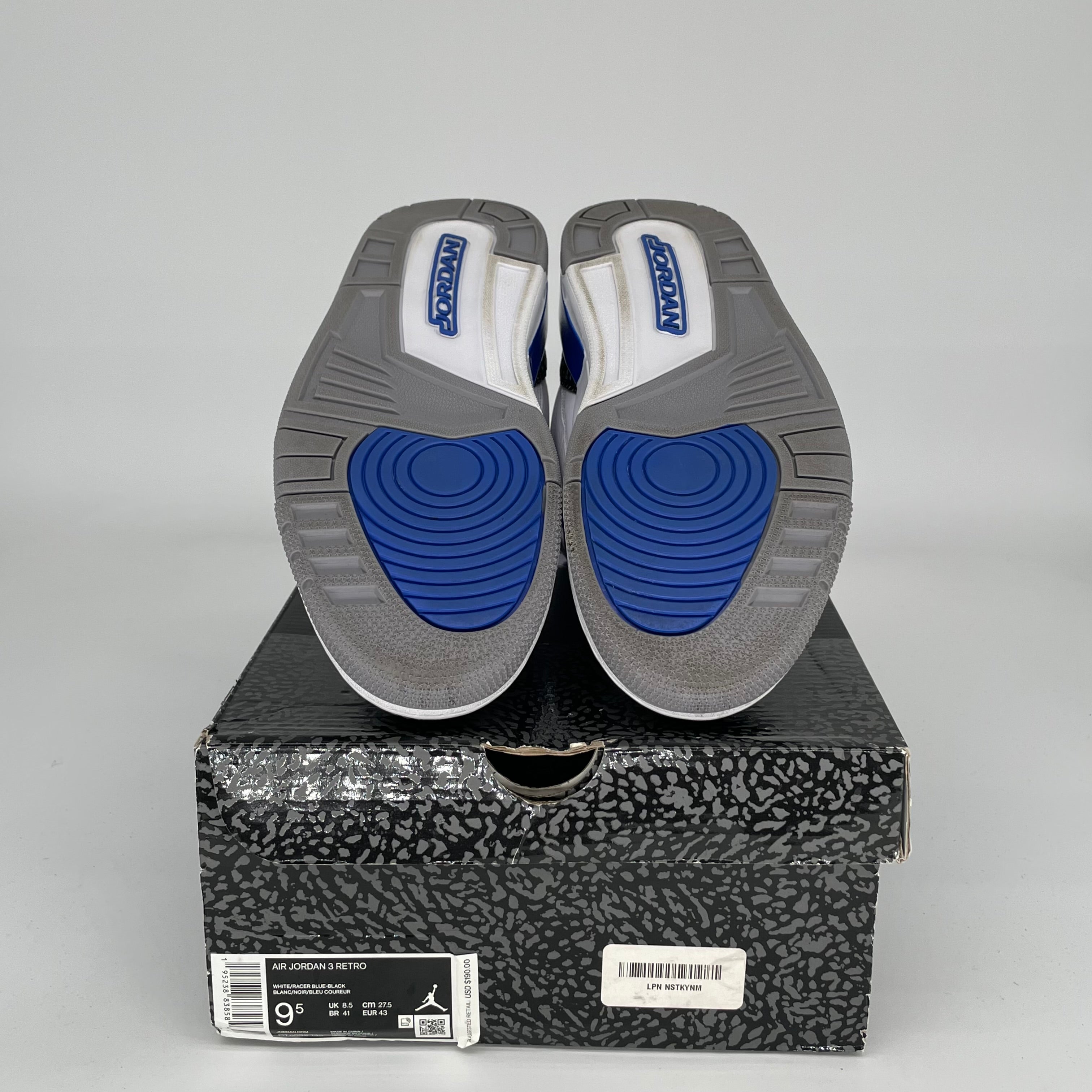 AIR JORDAN 3 RACER BLUE Men's Basketball Shoes - Size 9.5 (CT8532-145) - Retro Sneakers for Running, Gym & Streetwear Fashion