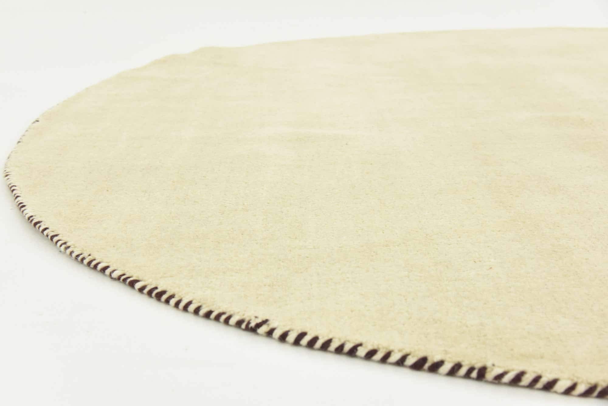 Unique Loom Solid Gava Collection 100% Natural Twisted Wool Modern Beige Round Area Rug (6' x 6') - Perfect for Living Room, Bedroom or Office Decor