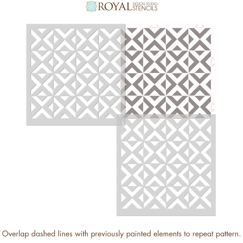 All The Angles Moroccan Wall Stencil Kit - DIY Home Decor Painting Template for Living Room, Bedroom & Nursery - Geometric Arabesque Design for Walls, Furniture & Crafts