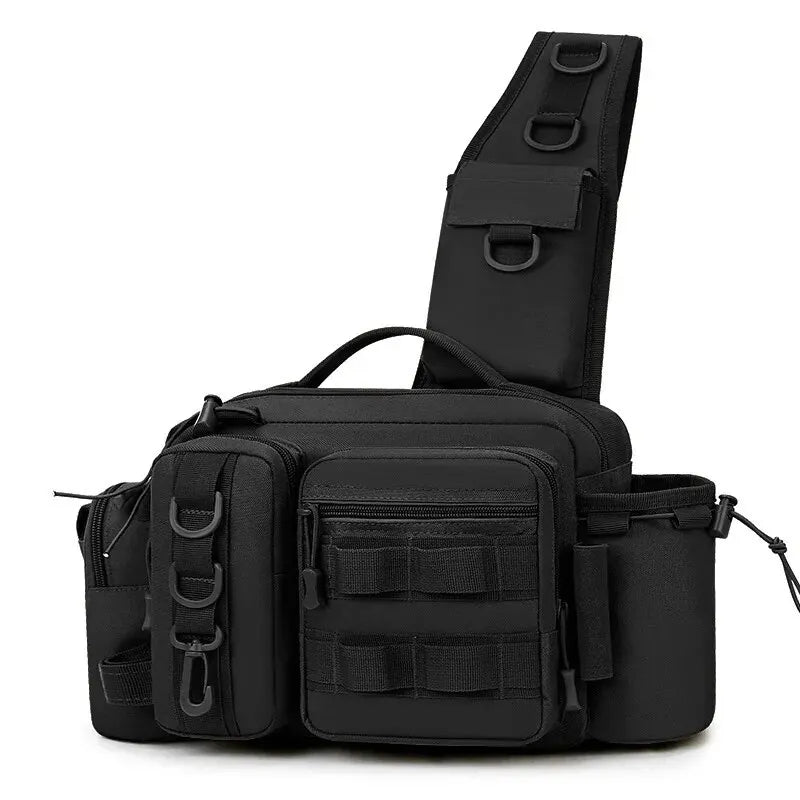 Waterproof Tactical Fishing Backpack with Rod Holder - Durable Outdoor Gear for Fly Fishing, Kayaking & Hiking Adventures