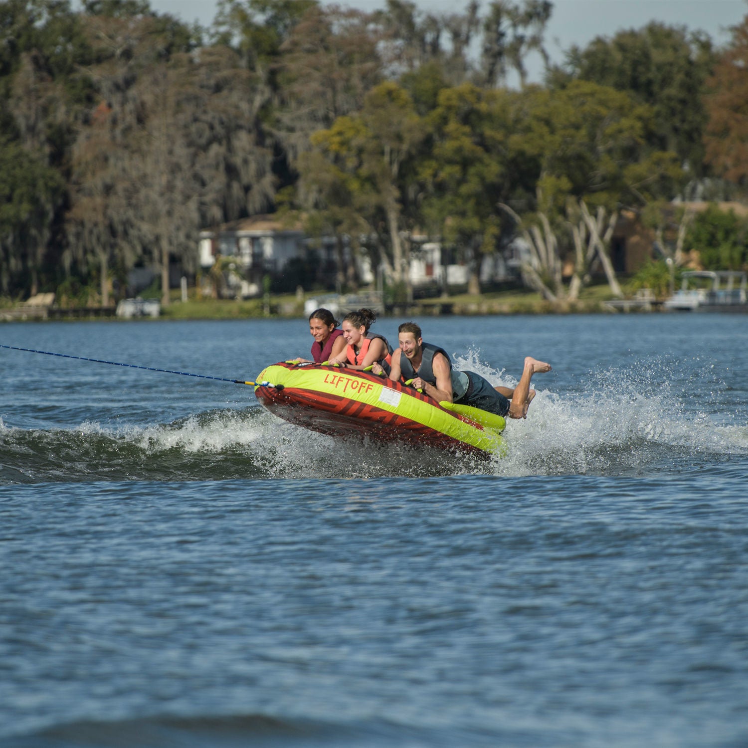 Radar Liftoff Marshmallow Top Towable Tube - 3 Person Inflatable Water Tube for Boating & Lake Fun - Perfect for Family Rides, Beach Parties & Summer Water Sports