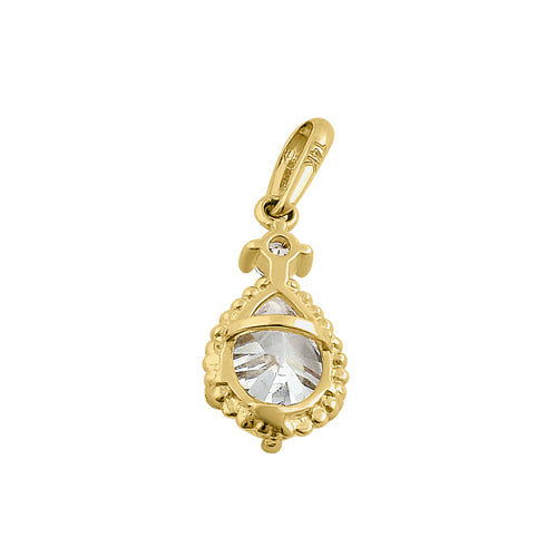 14K Solid Yellow Gold Pear Cut CZ Pendant Necklace for Women - Elegant Cubic Zirconia Jewelry Gift for Birthday, Anniversary & Special Occasions