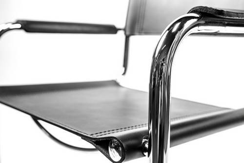Mart Stam Cantilever Armchair - Black Leather Modern Office Chair for Home & Office - Mid-Century Design Ergonomic Seating for Living Room, Lounge & Workspace