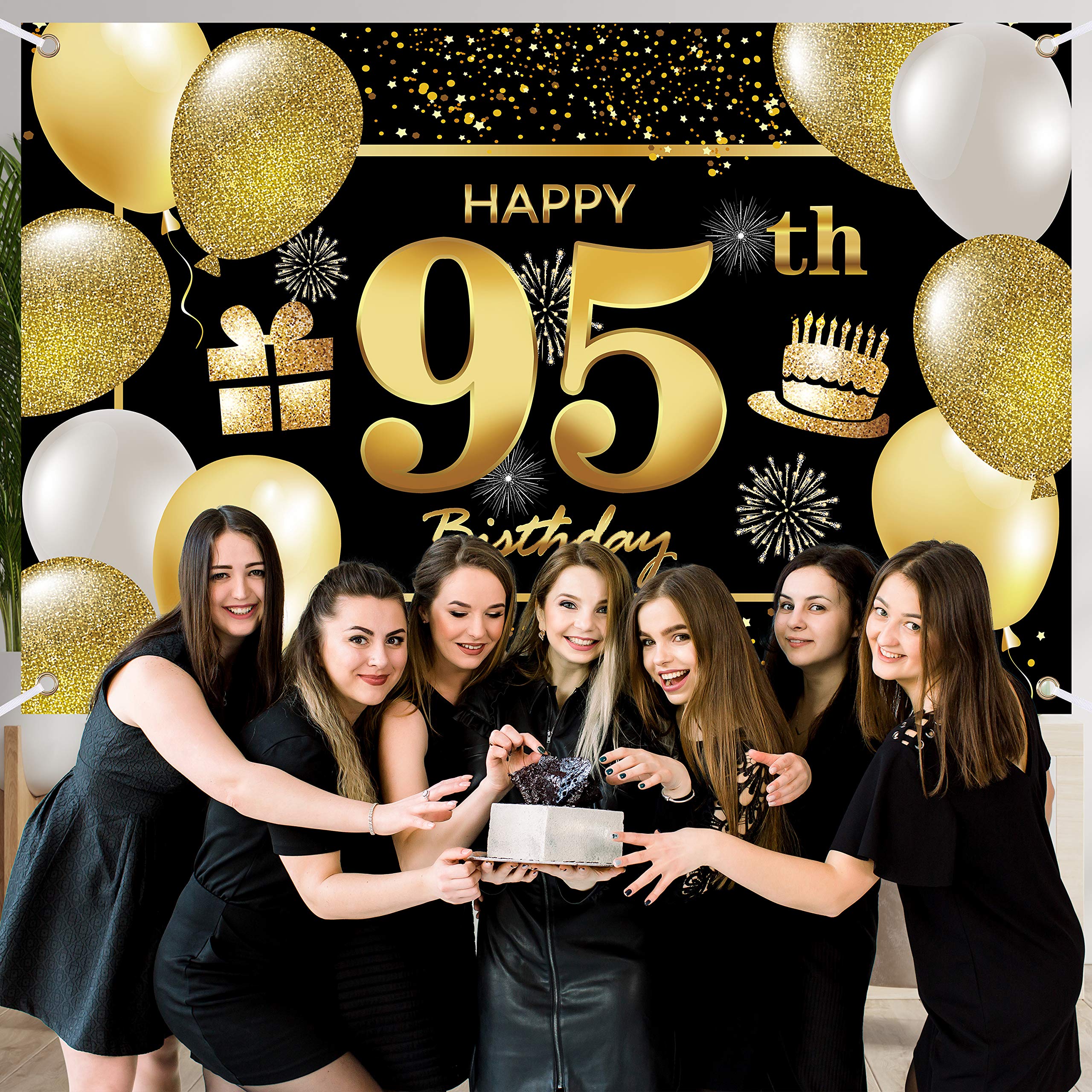 95th Happy Birthday Banner - Premium Birthday Decorations for Men - Party Backdrop & Decor - Perfect for Milestone Celebrations & Photo Booths
