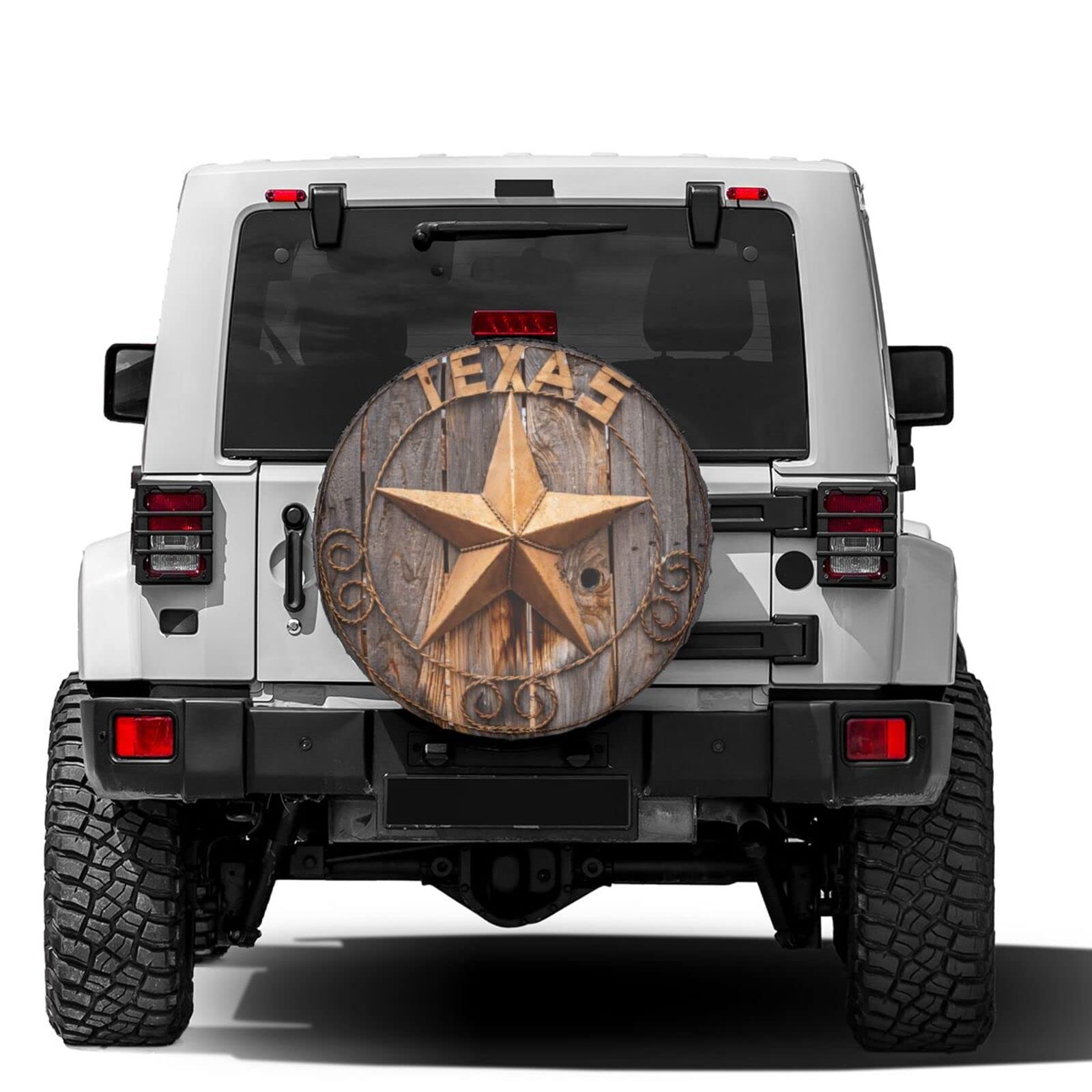 Western Texas Star Spare Tire Cover - 15 Inch Dustproof Wheel Protector for Trailers, RVs, SUVs & Vehicles | Perfect for Road Trips, Camping & Off-Road Adventures