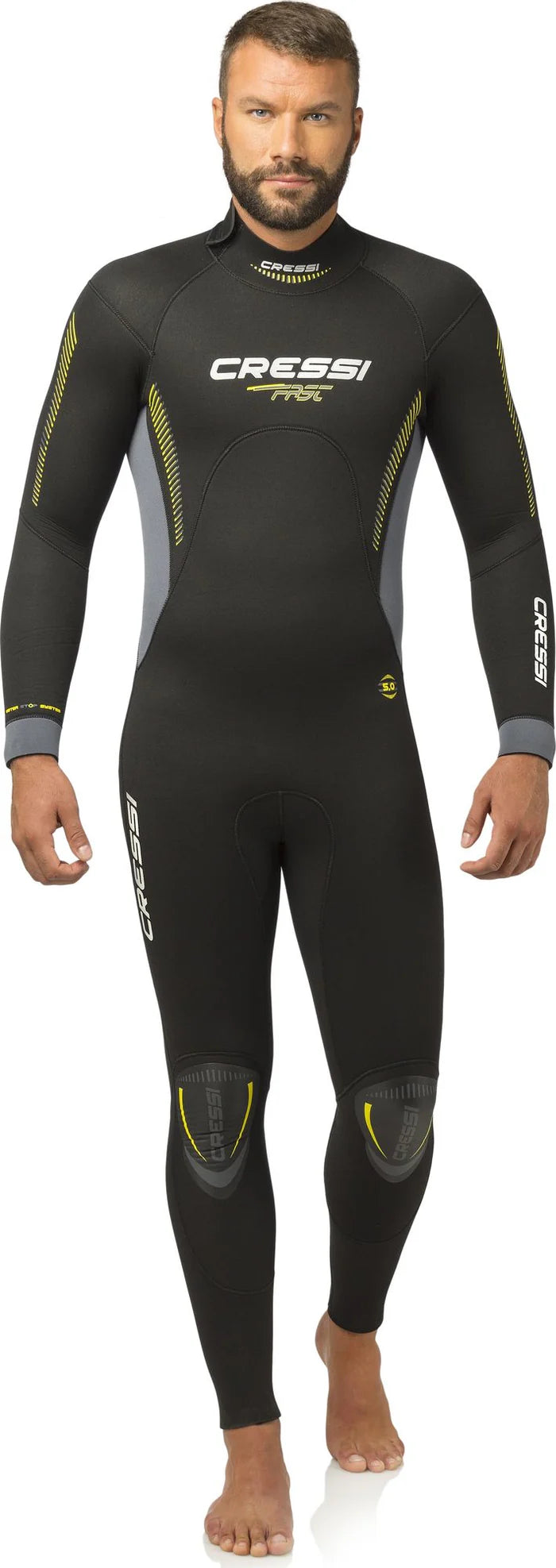 Cressi Fast Full Wetsuit for Scuba Diving & Spearfishing - 3mm Neoprene Thermal Protection for Men & Women - Perfect for Cold Water Surfing, Snorkeling & Water Sports