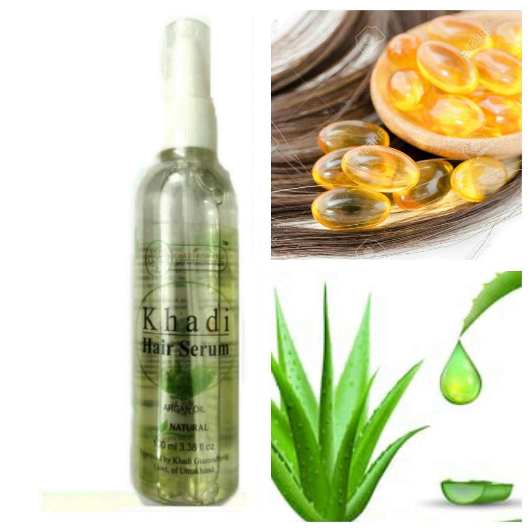 Khadi Rishikesh Hair Growth Serum with Argan Oil | Reduces Hair Fall & Frizz | Adds Shine & Strength for Long Healthy Hair | 100ml for Women & Men | Perfect for Daily Hair Care & Styling