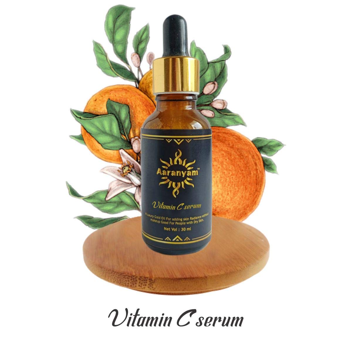 Aaranyam Vitamin C Face Serum with 7.5% Vitamin C - Brightening & Whitening Moisturizer for Even Skin Tone - 30ml - For Women & Men - Perfect for Daily Skincare Routine & Dark Spot Reduction