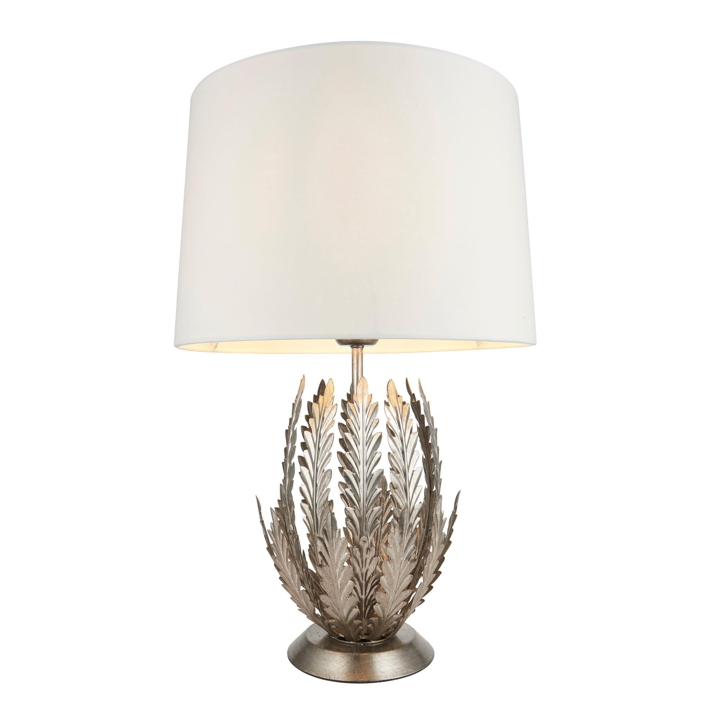 Endon Delphine 1 Light Silver Leaf Table Lamp - Modern Home Decor for Living Room, Bedroom & Office - Elegant Lighting Solution