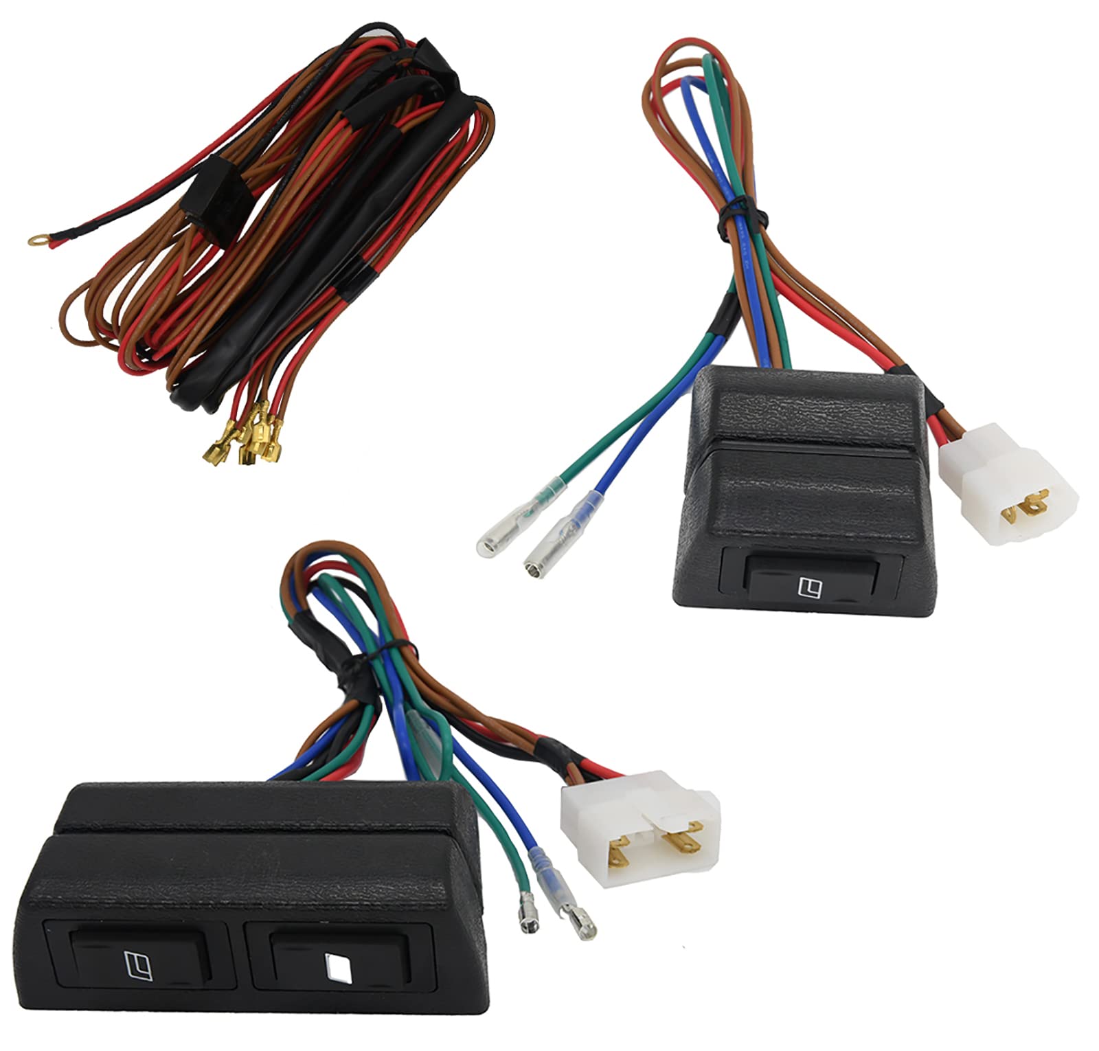 Universal Electric Power Window Conversion Kit - 2 Motors, 2 Switches & 3 Harness for 2-Door Pickup, SUV, Truck & Van | Easy DIY Installation | Perfect for Car Window Repair & Upgrade