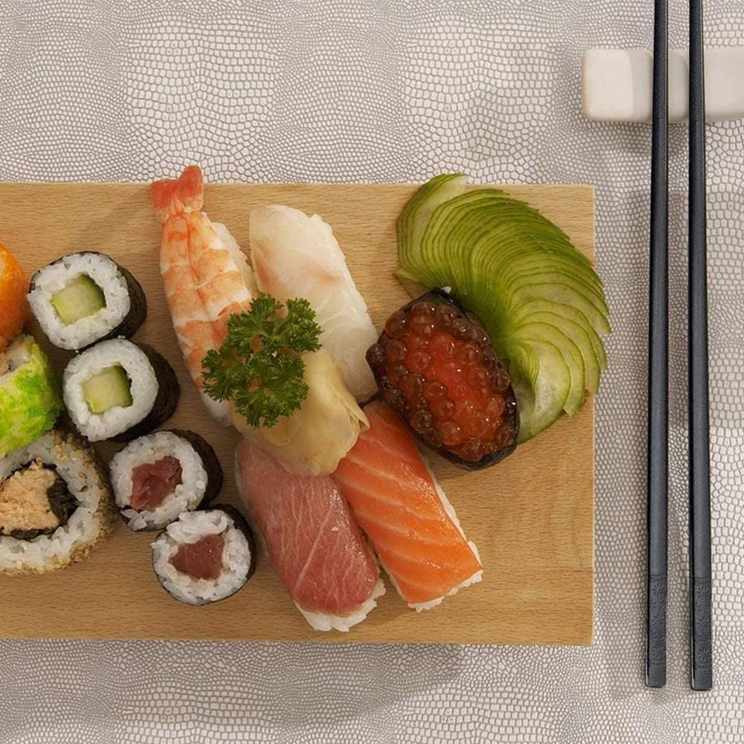 5 Pairs of Fiberglass Reusable Chopsticks - 9.5 Inch Dishwasher Safe Non-Slip Korean Style Chopsticks for Sushi, Ramen, Asian Cooking & Home Dining